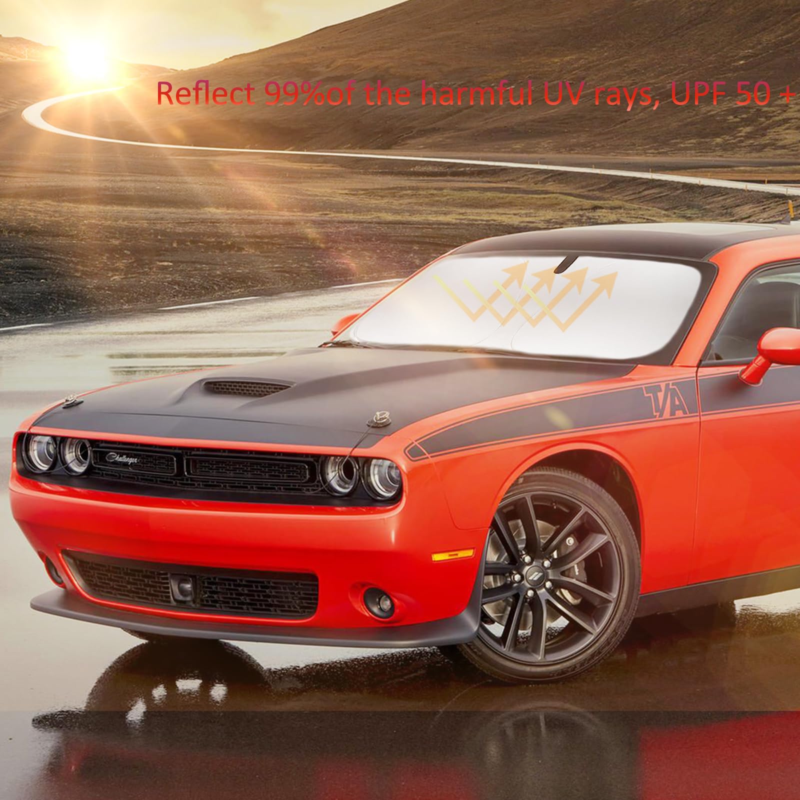 Windshield Sun Shade Fit For 2023 Dodge Challenger Coupe Avenger Charger Front Window Shades Cover For Dakota Durango Sun Visor