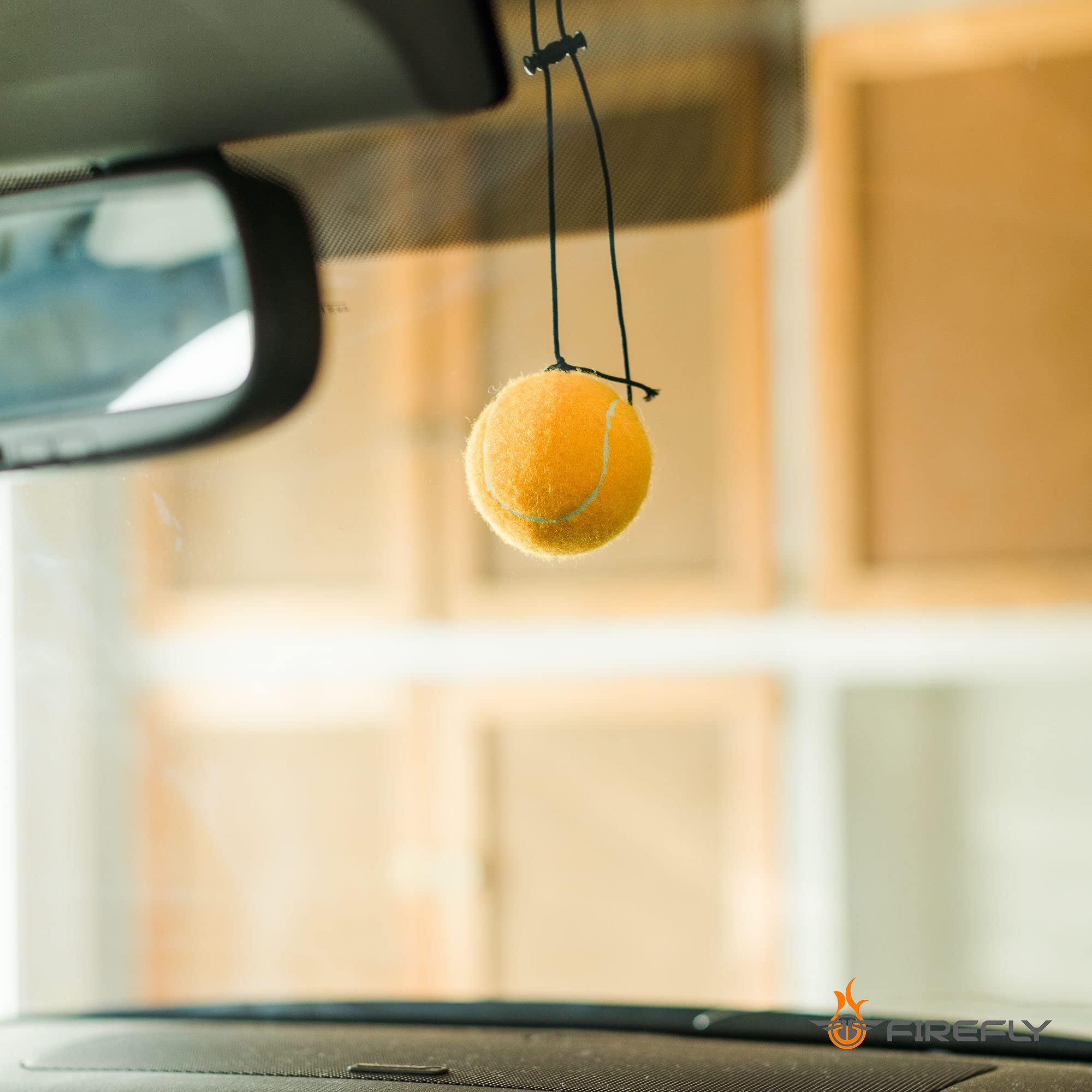 Firefly Orange Garage Parking Guide - Single-Pack Tennis Ball Car Stopper on a String, Parking Aid for Easy Vehicle Positioning