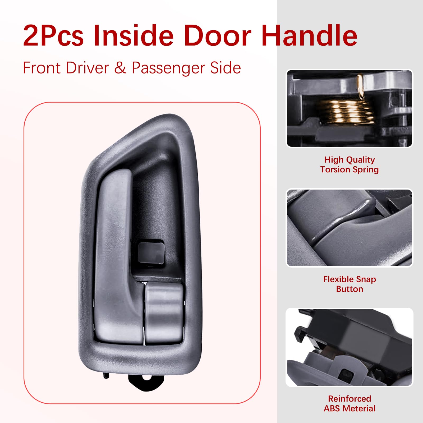 FAERSI Gray Interior Door Handle Replacement for 1997-2001 Camry - 2Pcs Front & Rear Driver/Passenger Side