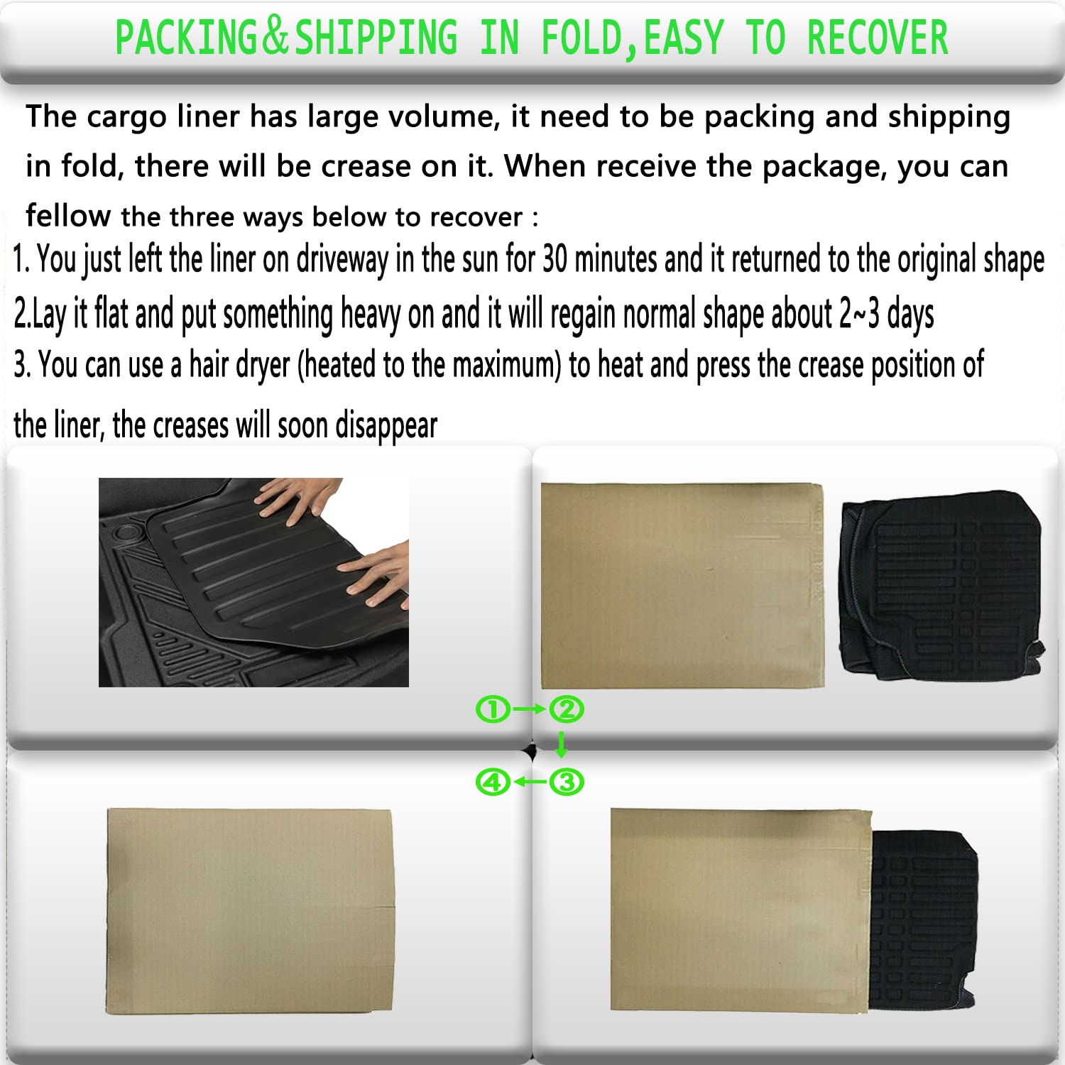 All Weather Rear Cargo Liners Trunk Tray Mats Protector Custom Compatible with 2020-2023 2024 2025 Model Y 5-Seats(Not for Junip