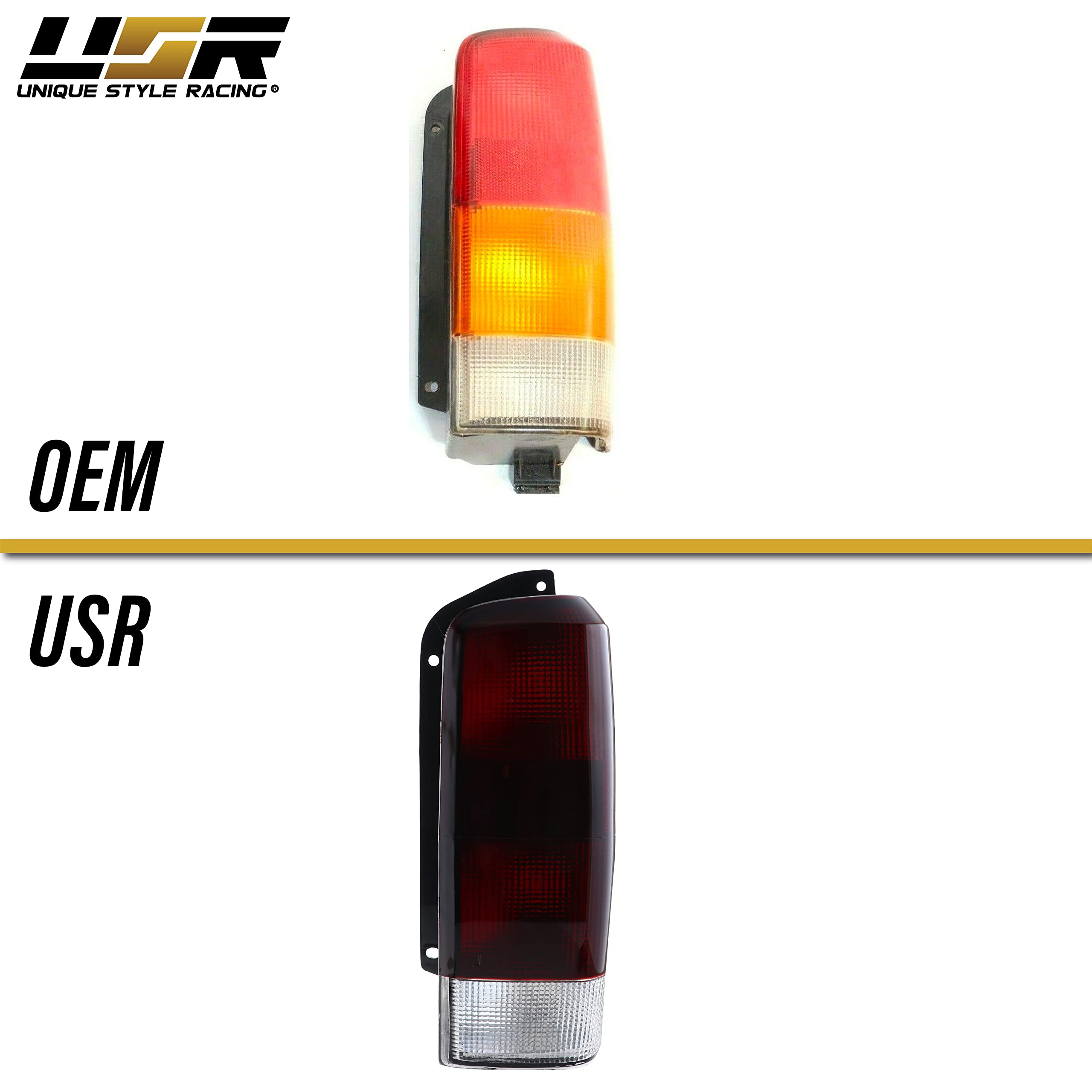 USR UNIQUE STYLE RACING Dark Cherry Smoked Tail Lights for 1997-2001 Jeep Cherokee XJ - Plug and Play, Left + Right, 2 PC Set