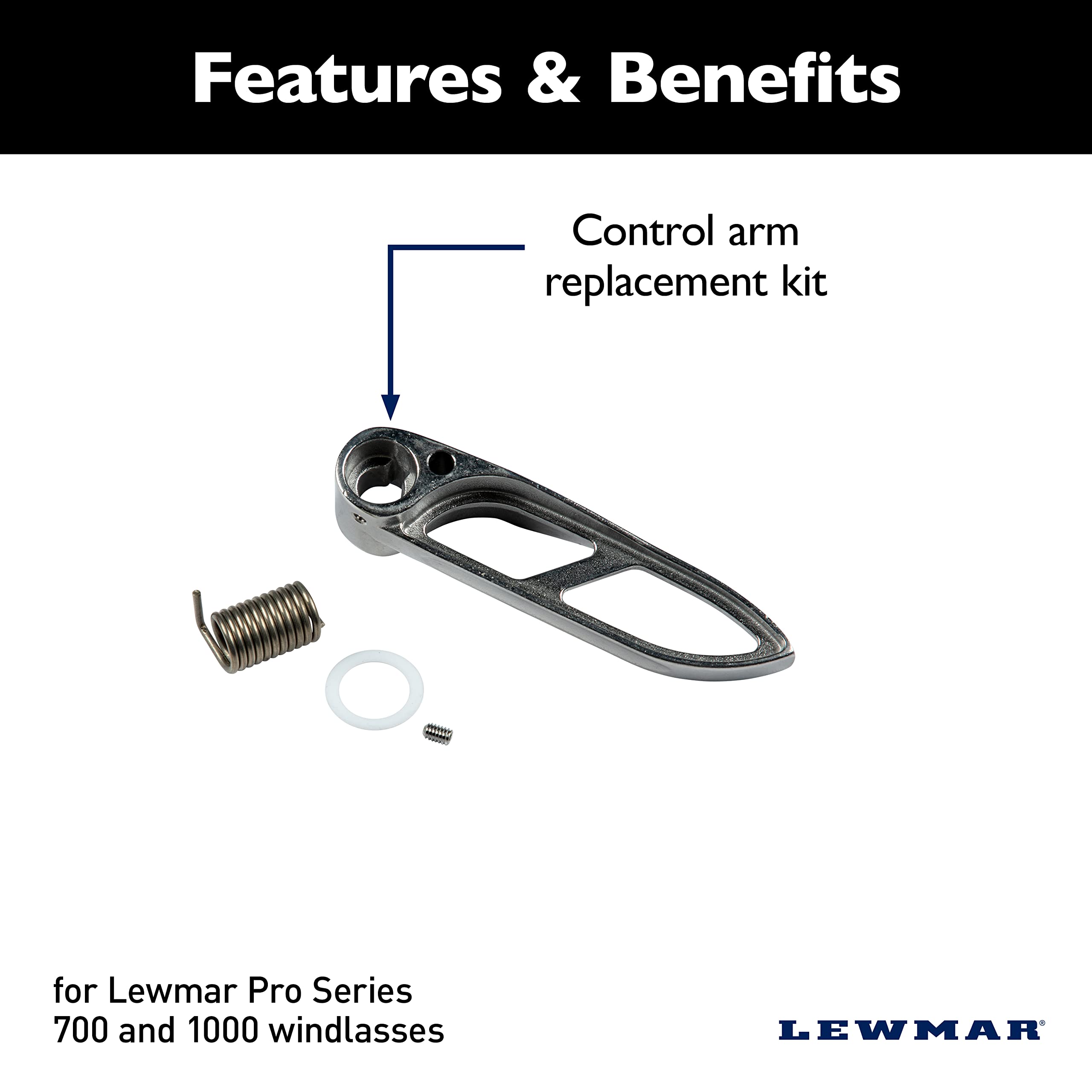 Lewmar Control Arm Replacement Kit for Pro-Series 700/1000 Windlasses, Plastic, One Size, Model 66000097, Multi Color