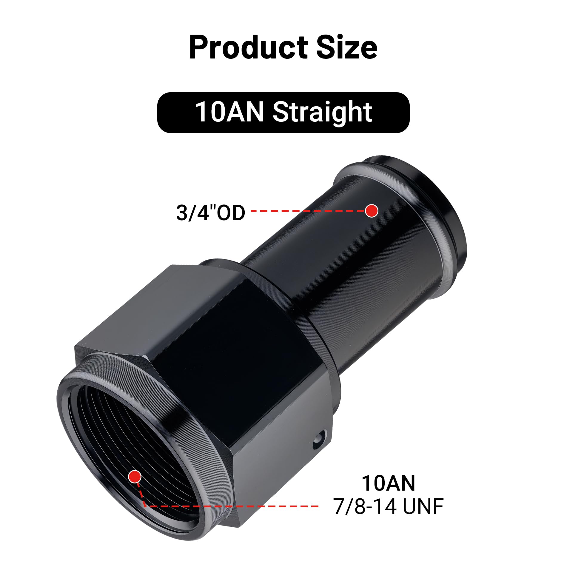 EVIL ENERGY 10AN Female to 3/4" Barb Hose Fitting, Straight Swivel, Aluminum, 2PCS