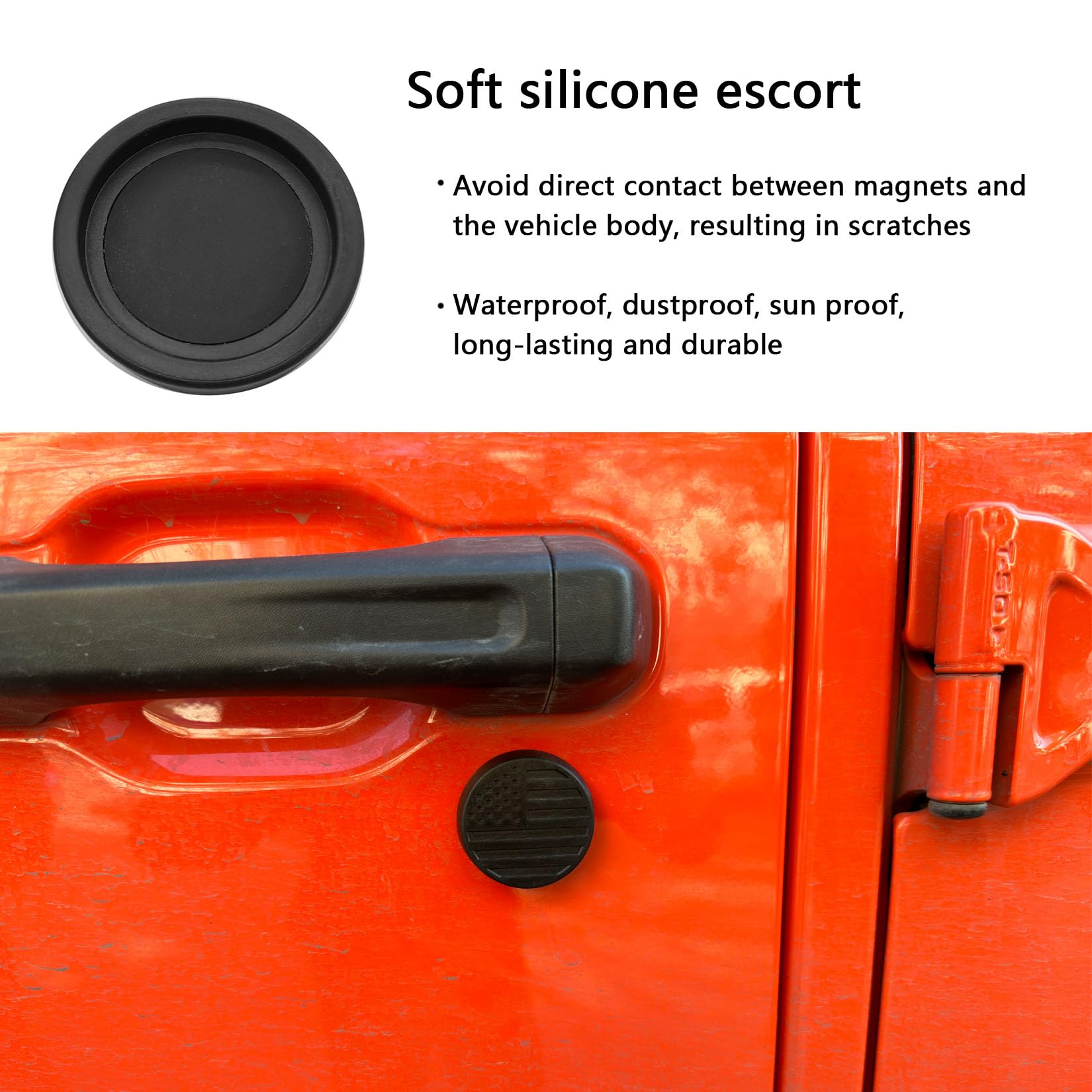 Timilge Magnetic Keyhole Covers for 2018-2023 Wrangler JL JT Door Lock Protection Covers Door Security Accessories (Black Nation