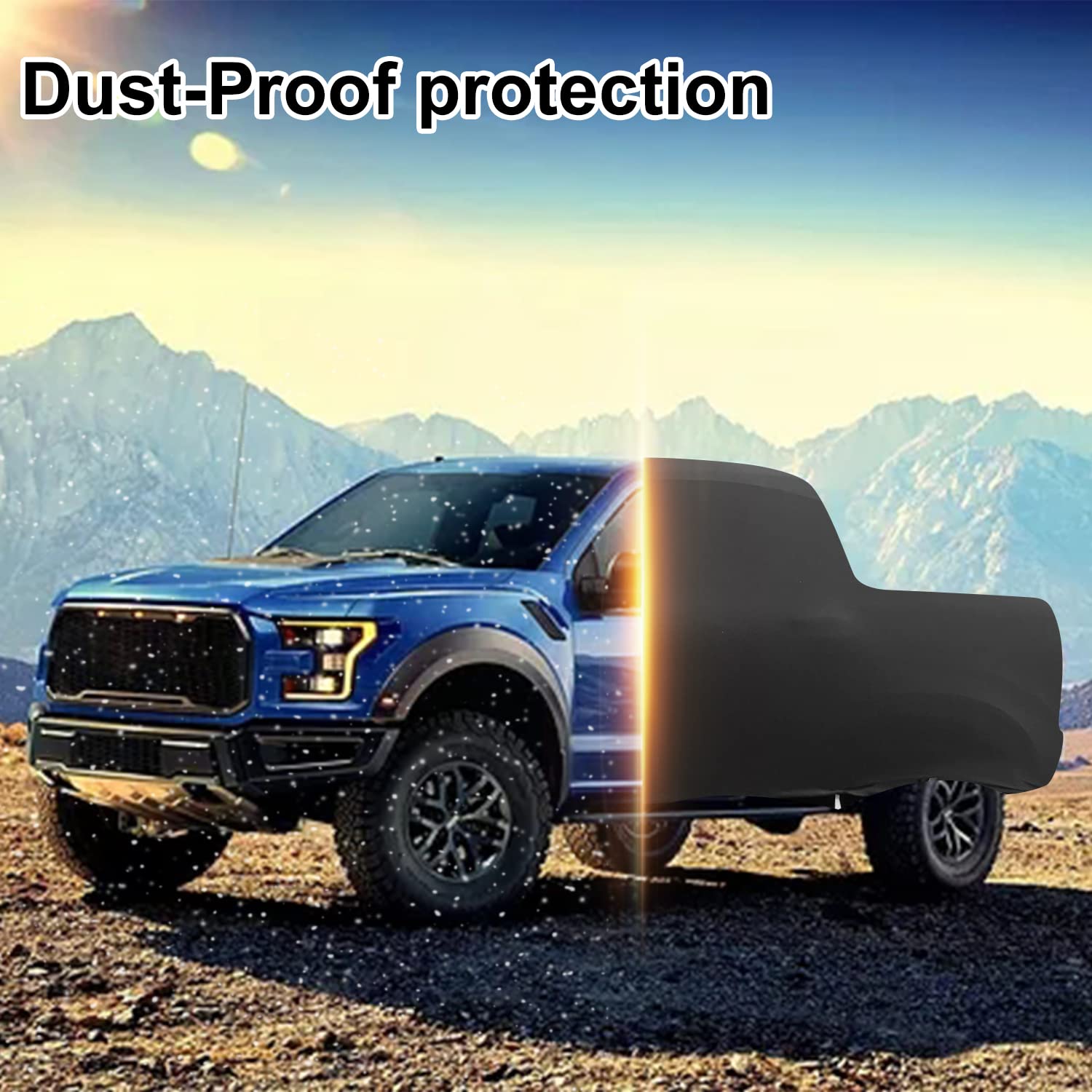 Winpower Indoor Car Cover Velvet Stretch Cloth Dust-Proof Underground Garage Car Show For Pickup Truck, Large Suv, Black, 232 X