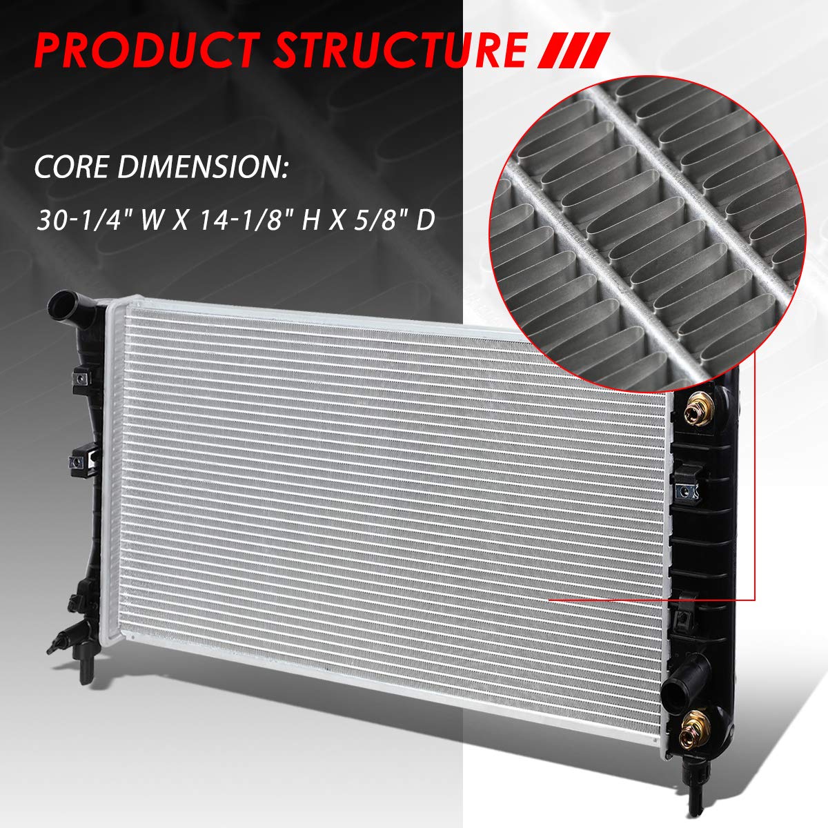 Auto Dynasty Radiator Compatible With 10-17 Equinox/Gmc Terrain/Suzuki Xl-7 2.4L/3.0L/3.6L At, Dpi 13103 Factory Style 1-Row Coo