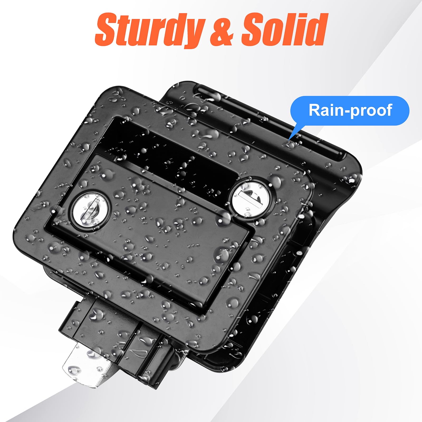 Siasky Black RV Door Lock Replacement - Upgraded Zinc Alloy Latch with 4 Keys, 6.22"x2.32"x4.26" for Trailers and Cargo Haulers