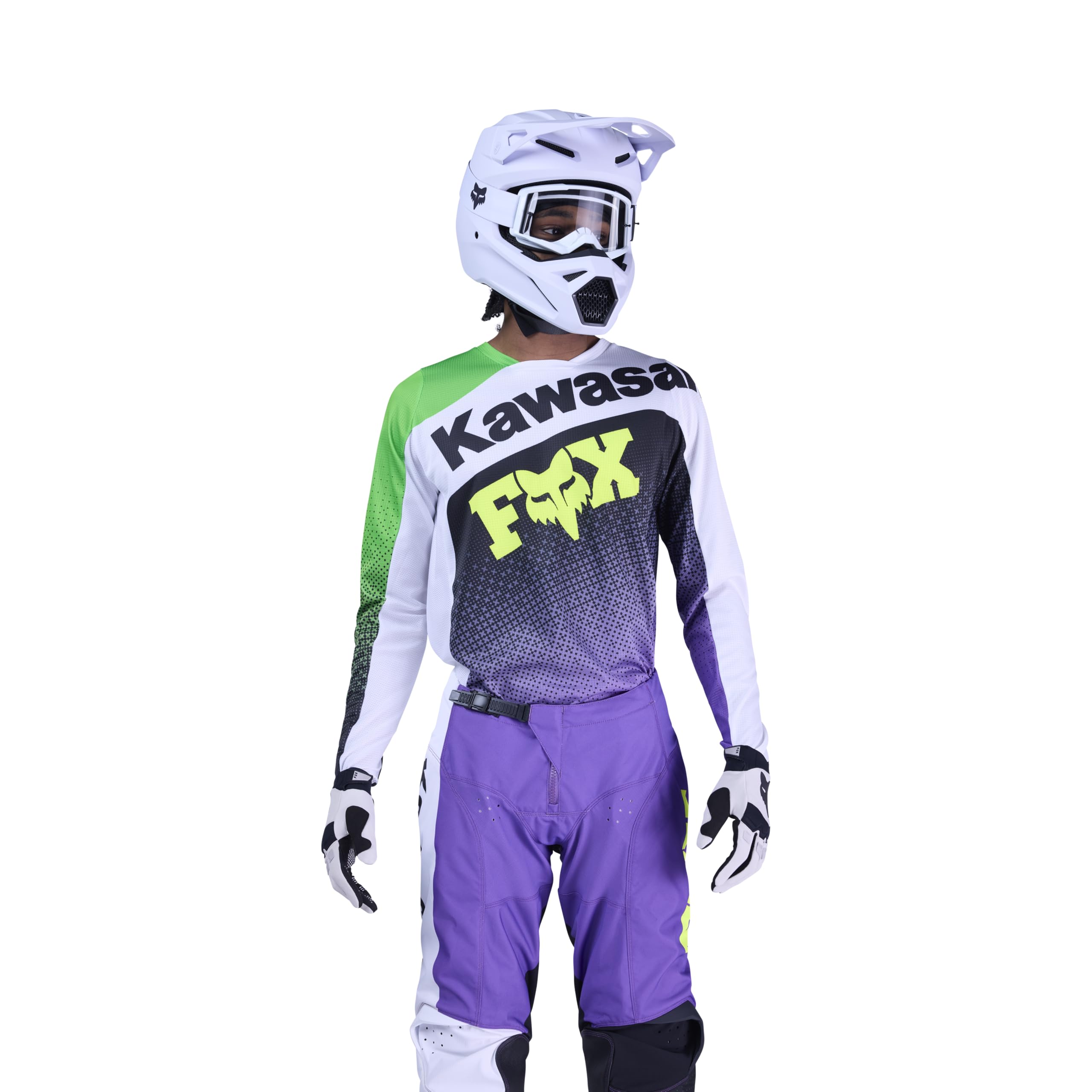 Fox Racing Mens 180 Kawasaki Motocross Dirt Bike Jersey, Purple/White, Medium