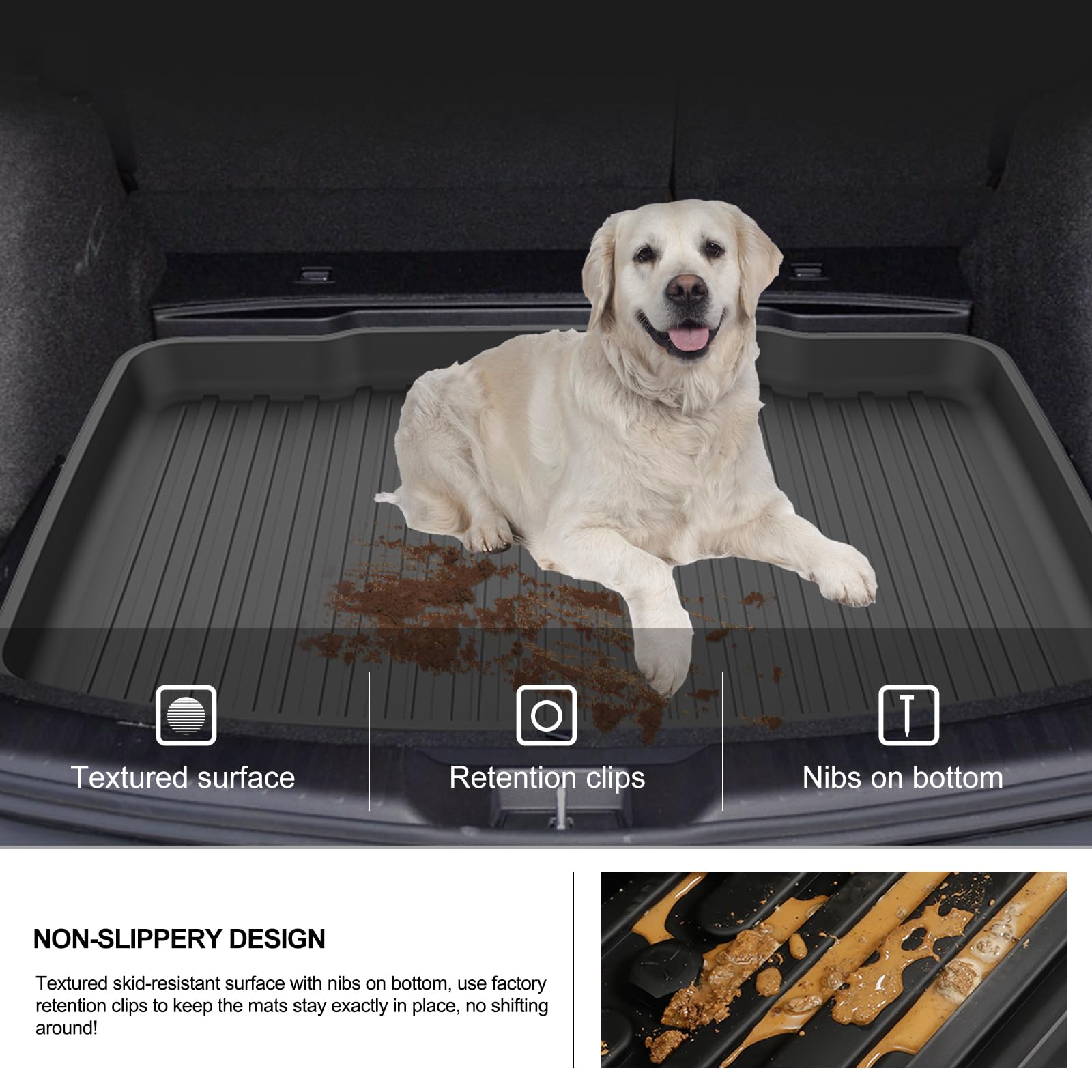 Kiwi Master Cargo Trunk Mat For 2017-2022 Honda Cr-V All Weather Trunk Liner Tpe Slush Mats Black - Factory Cargo Deck Must Be I