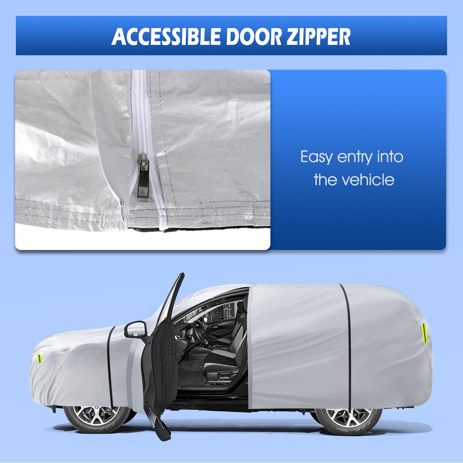 6 Layers Car Cover Waterproof All Weather For Automobiles, Suv Size A6 Universal Fit For Toyota Rav4 /4Runner, Honda Crv, Hyunda
