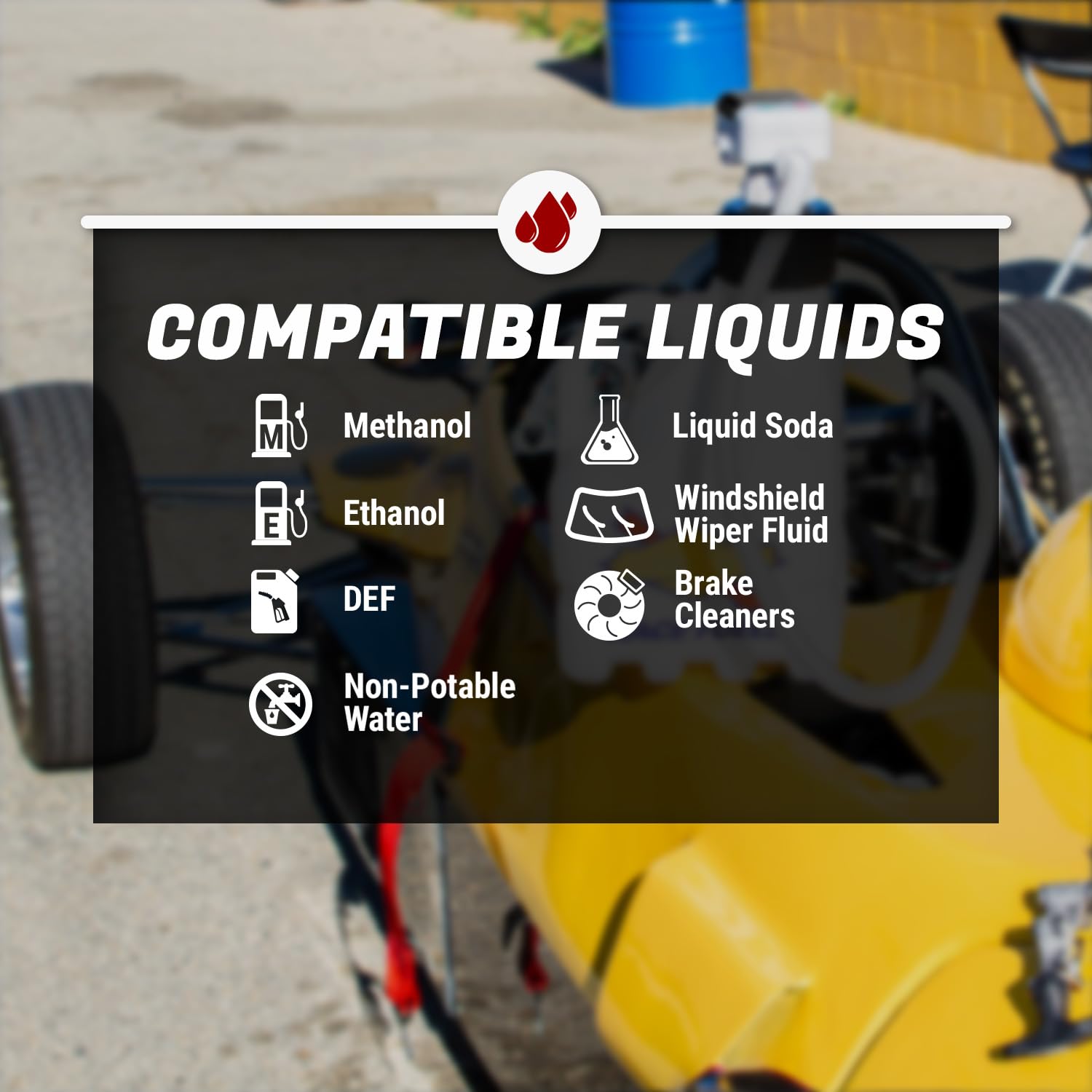 Tera Pump Chemical Fuel Transfer Pump For Methanol, Ethanol, Def, Window Washer Fluid, And Non-Chlorinated Brake Cleaning, Batte