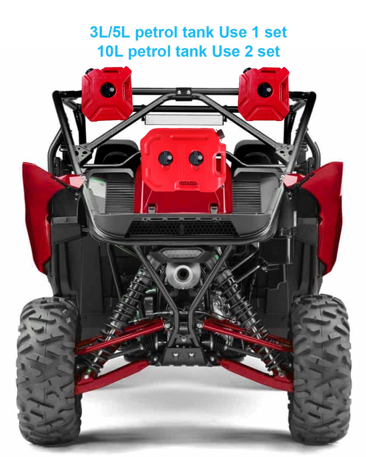 UTV ATV Gas Can Mount for 3L 5L Fuel Tank Barrel with Lock & Key, Oil Tank Mounting Holder Fits for Polaris RZR Pioneer Yamaha C