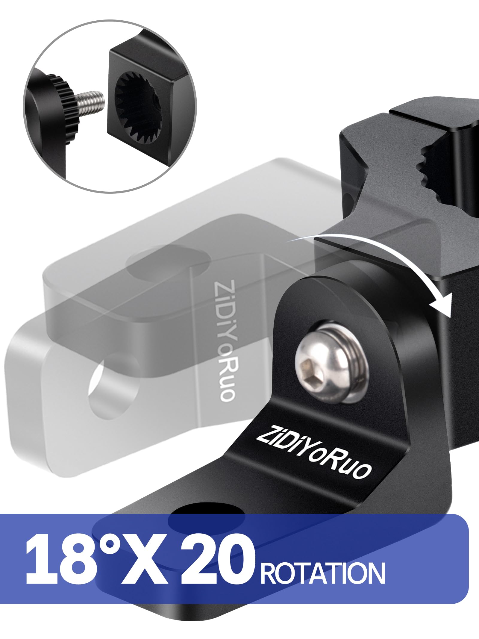 Zidiyoruo Light Bar Mounts For Utv - 360 Light Mounts For 1.75''-2'' Roll Bars, Rock Solid Aluminum Alloy Brackets Mounting Fog
