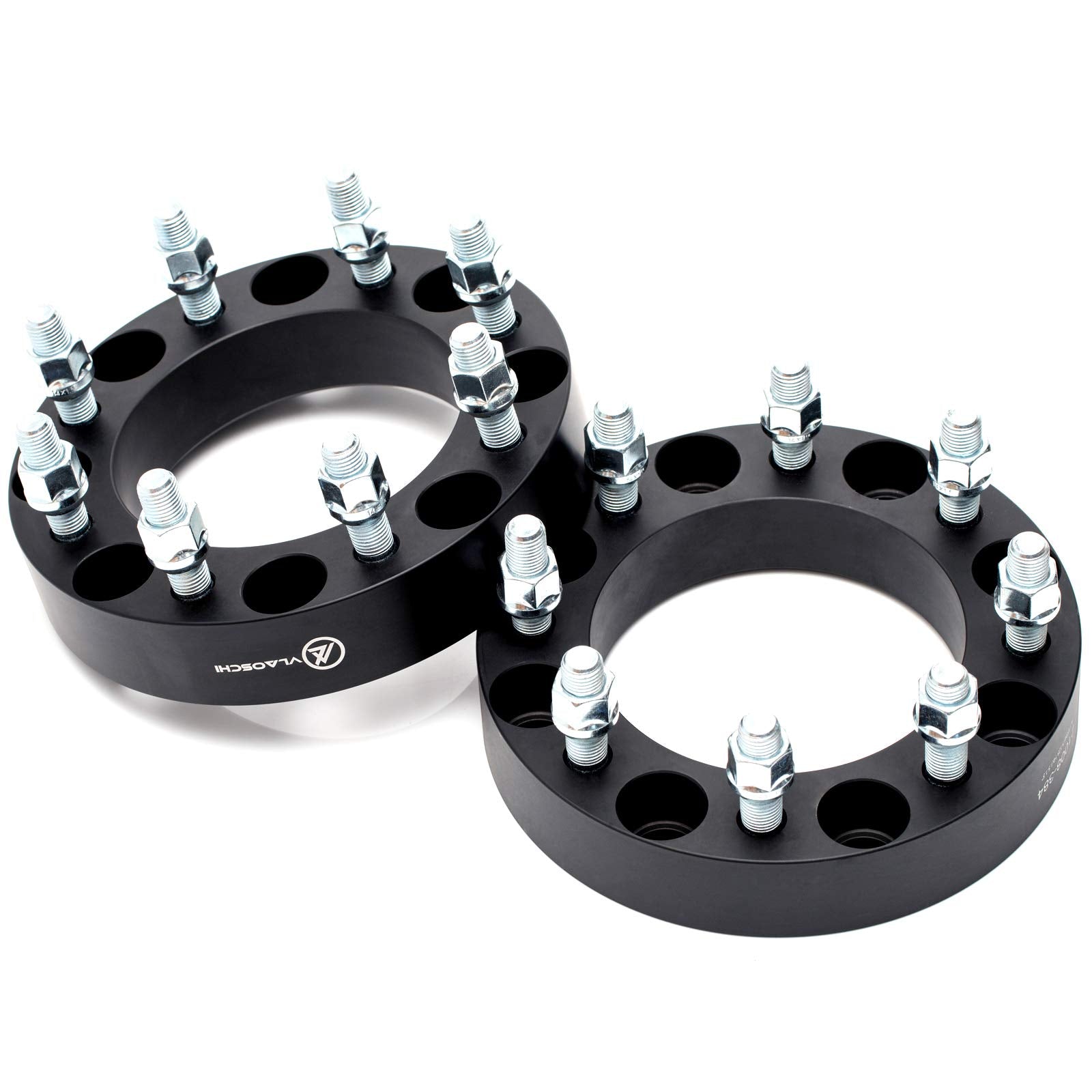 VLAOSCHI Black Forged 8x180 to 8x6.5 Wheel Adapters 1.5 Inch with 14x1.5 Studs Compatible with Chevy GMC 8 Lug for 2011-2025 Sil