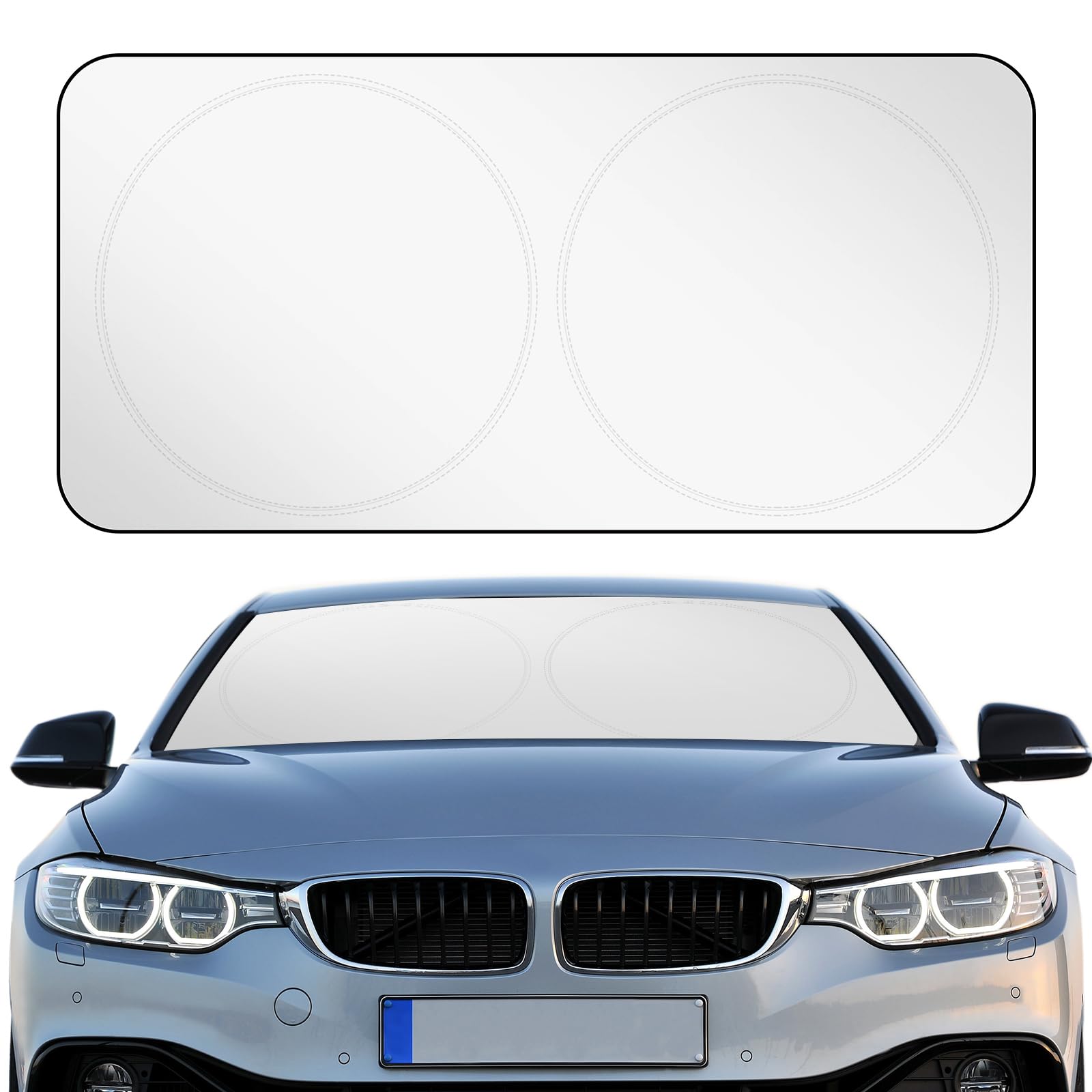 Woanger Windshield Sun Shade Foldable Car Front Window Covers For Car Accessories Sun Heat Uv Rays Visor Protector Protection Fo