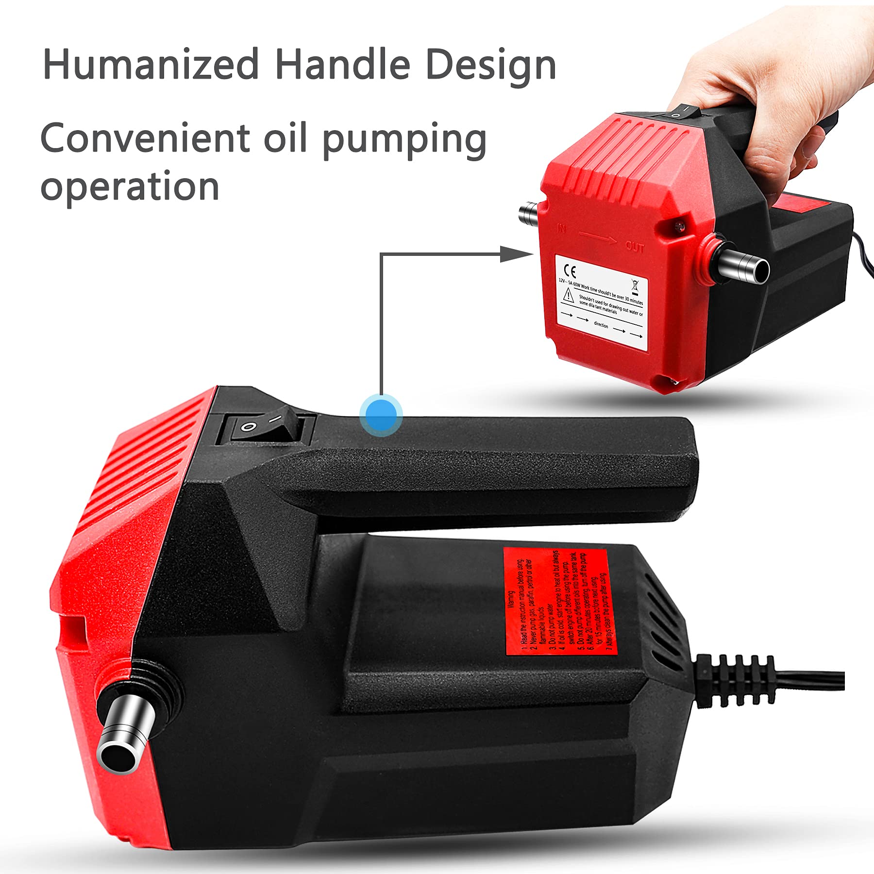 Oil Transfer Pump Extractor, Electric Oil Pump Fast Oil Change Transmission Fluid Extractor Pump, 12v 60w Diesel Fluid Scavenge
