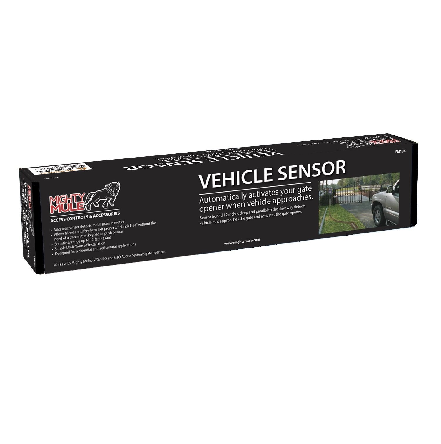 50 Ft. Driveway Vehicle Sensor (Fm138) For Mighty Mule Automatic Gate Opener , Black