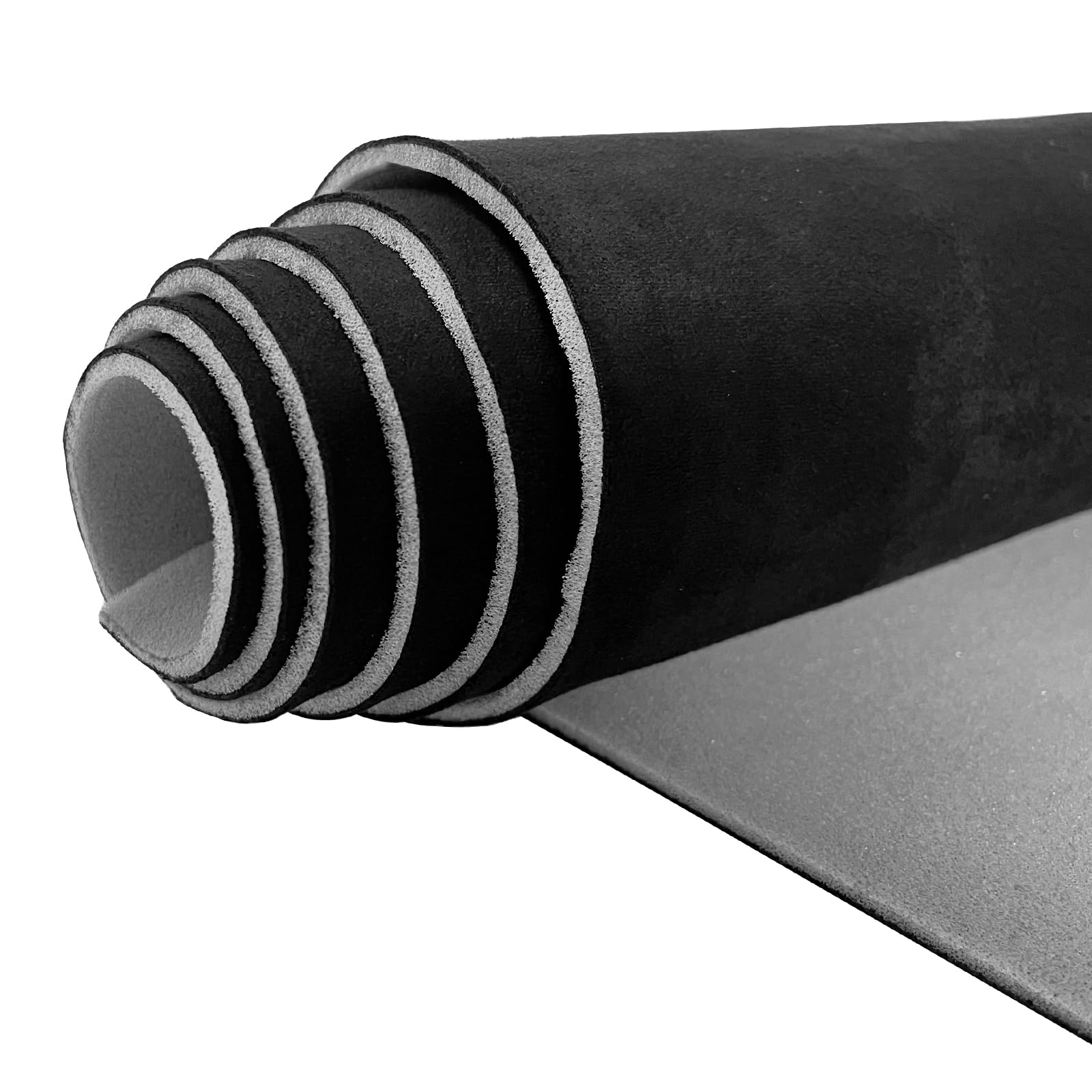 Halero Black Car Suede Headliner Fabric 85'' L    60'' W Foam Backing Material 1/9'' 3mm DIY Home Auto Roof Repair Protect A/B/C