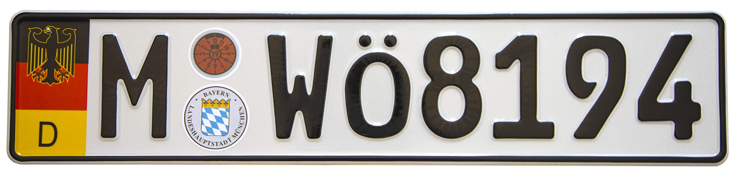 International Tie European German Euro License Plate with Random Numbers (Munich II)
