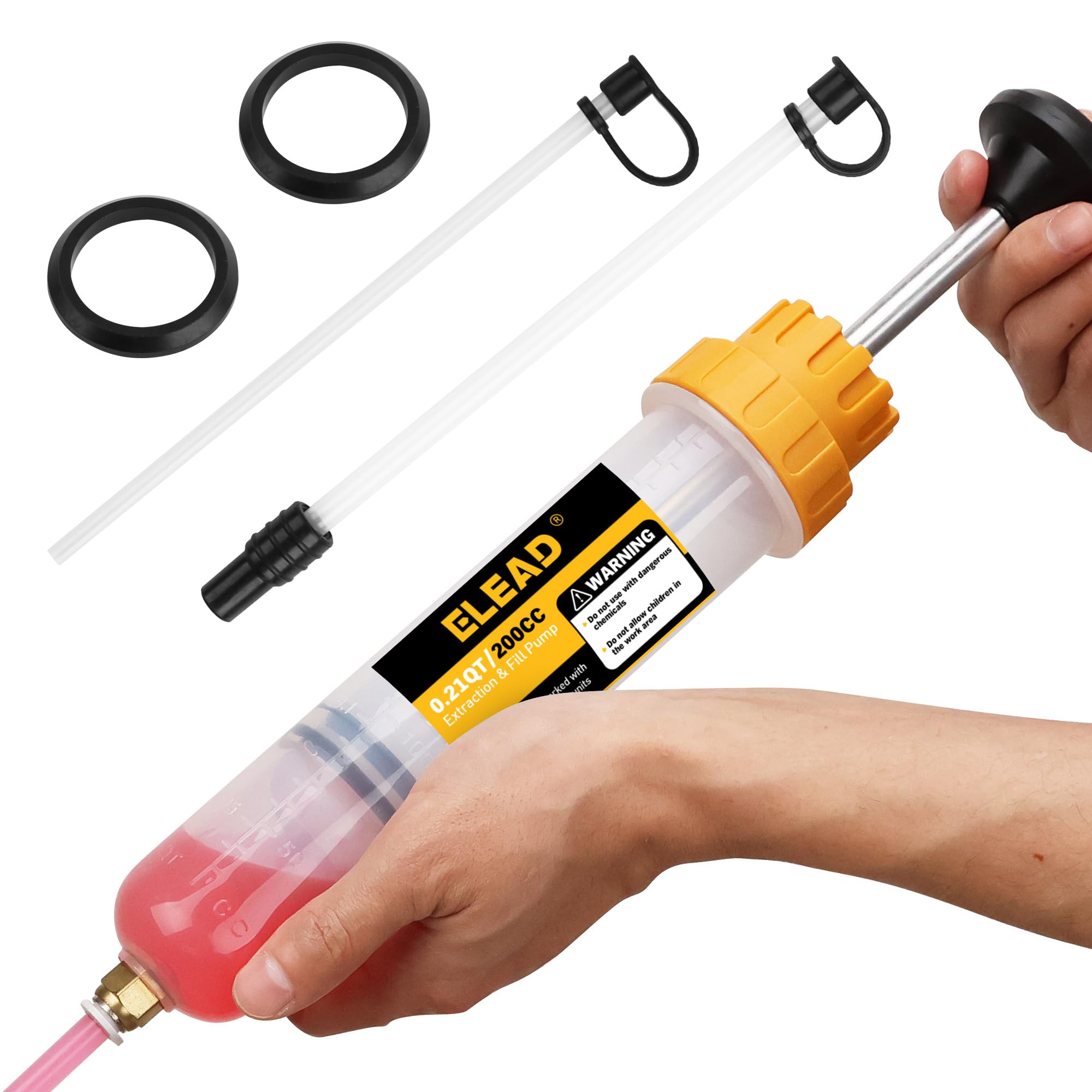 Elead 200Cc Siphon Pump, Oil Extractor Pump, Oil Pump, Transfer Pump, Fluid Extractor, Fluid Syringe Extractor, Car Vacuum Fuel