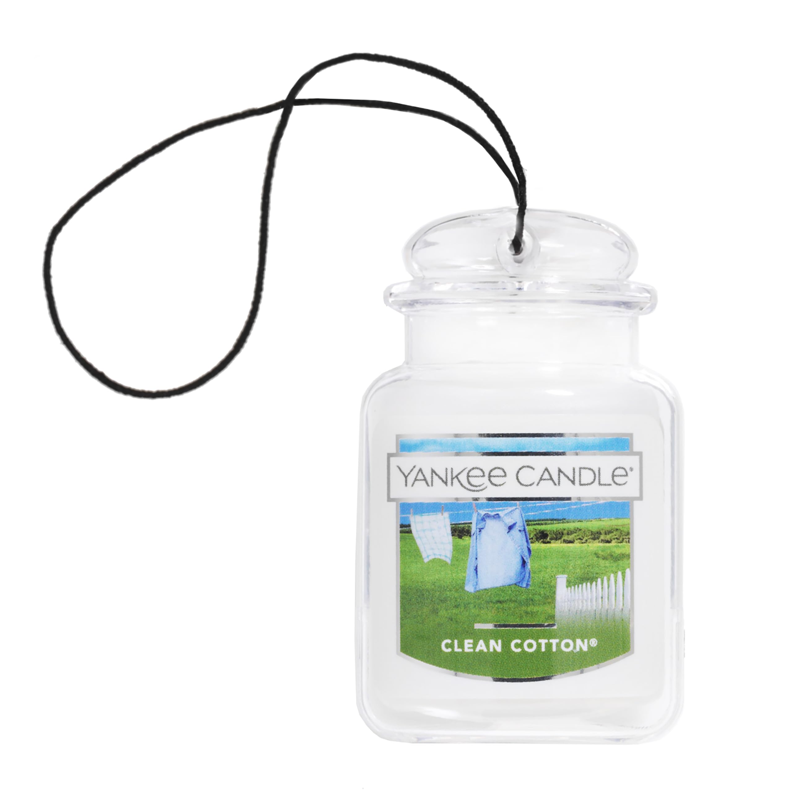 Yankee Candle Car Air Fresheners, Hanging Car Jar Ultimate Clean Cotton Scented, Neutralizes Odors Up To 30 Days
