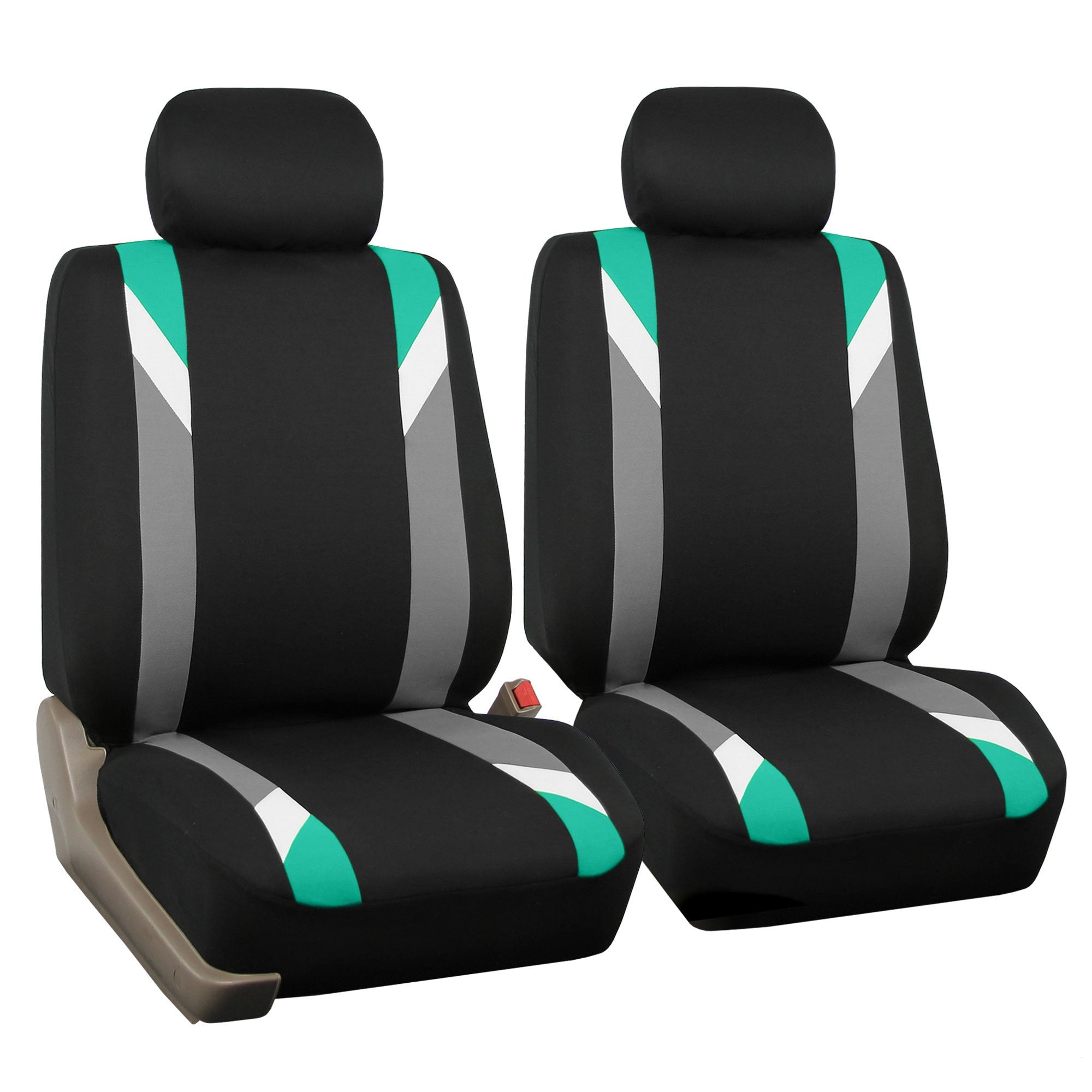 Fh Group Front Set Cloth Car Seat Covers For Low Back Car Seats With Removable Headrest, Universal Fit, Airbag Compatible, Seat 