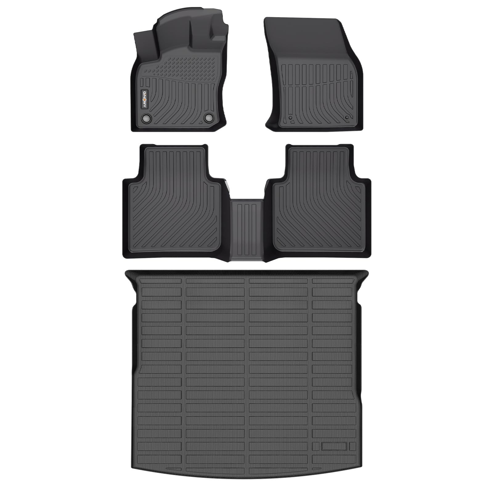 GINOWY- Floor Mats & Cargo Liner for Volkswagen VW Tiguan 2018-2024 TPE?All Weather Mats for Volkswagen Tiguan Accessories Cargo