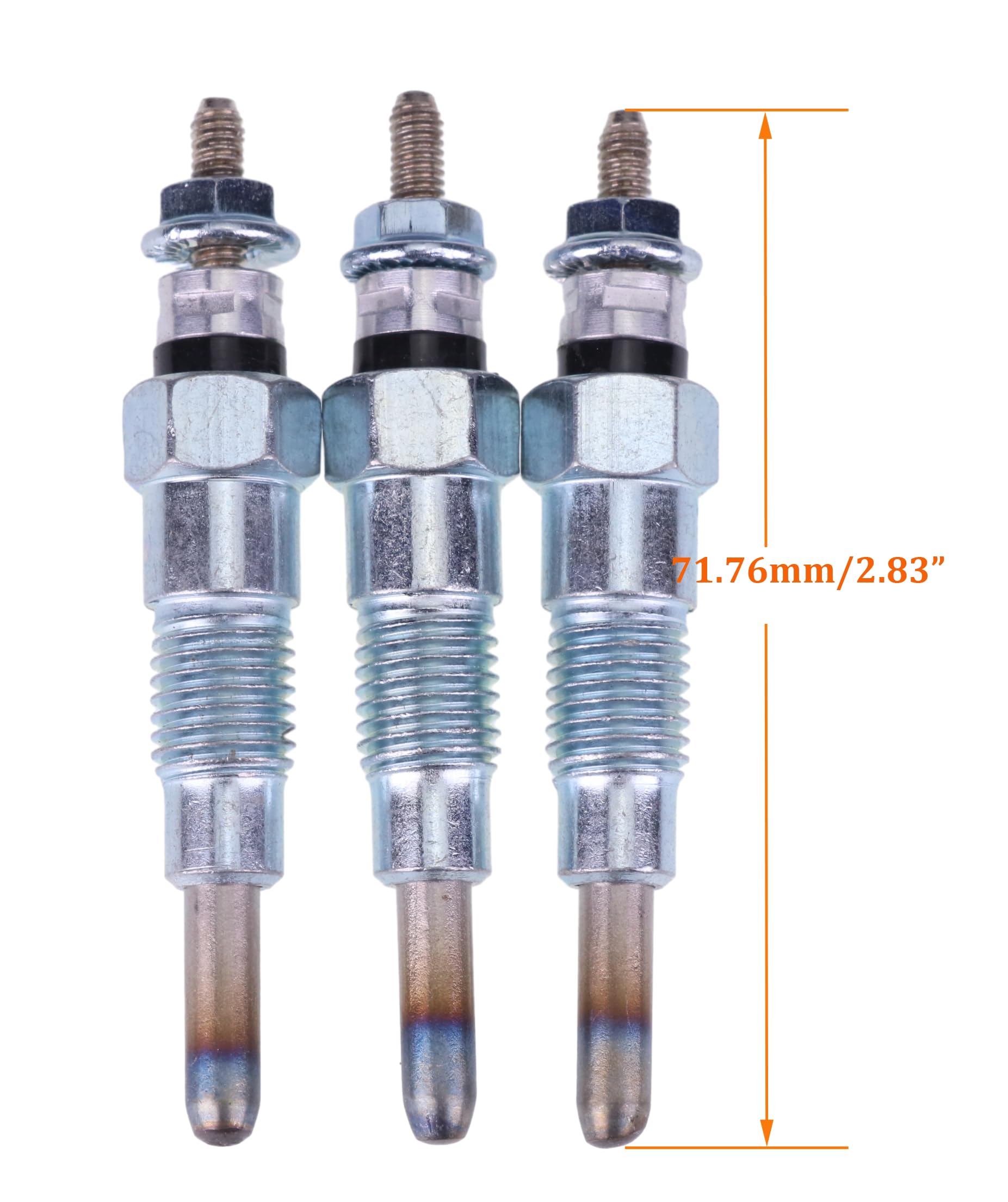 Jeenda 3Pcs Glow Plugs M811937 Miu802457 For John Deere X495 X595 X740 X744 X748 X749 X750 X754 X758 1435 1023E 1025R 1026R 2025