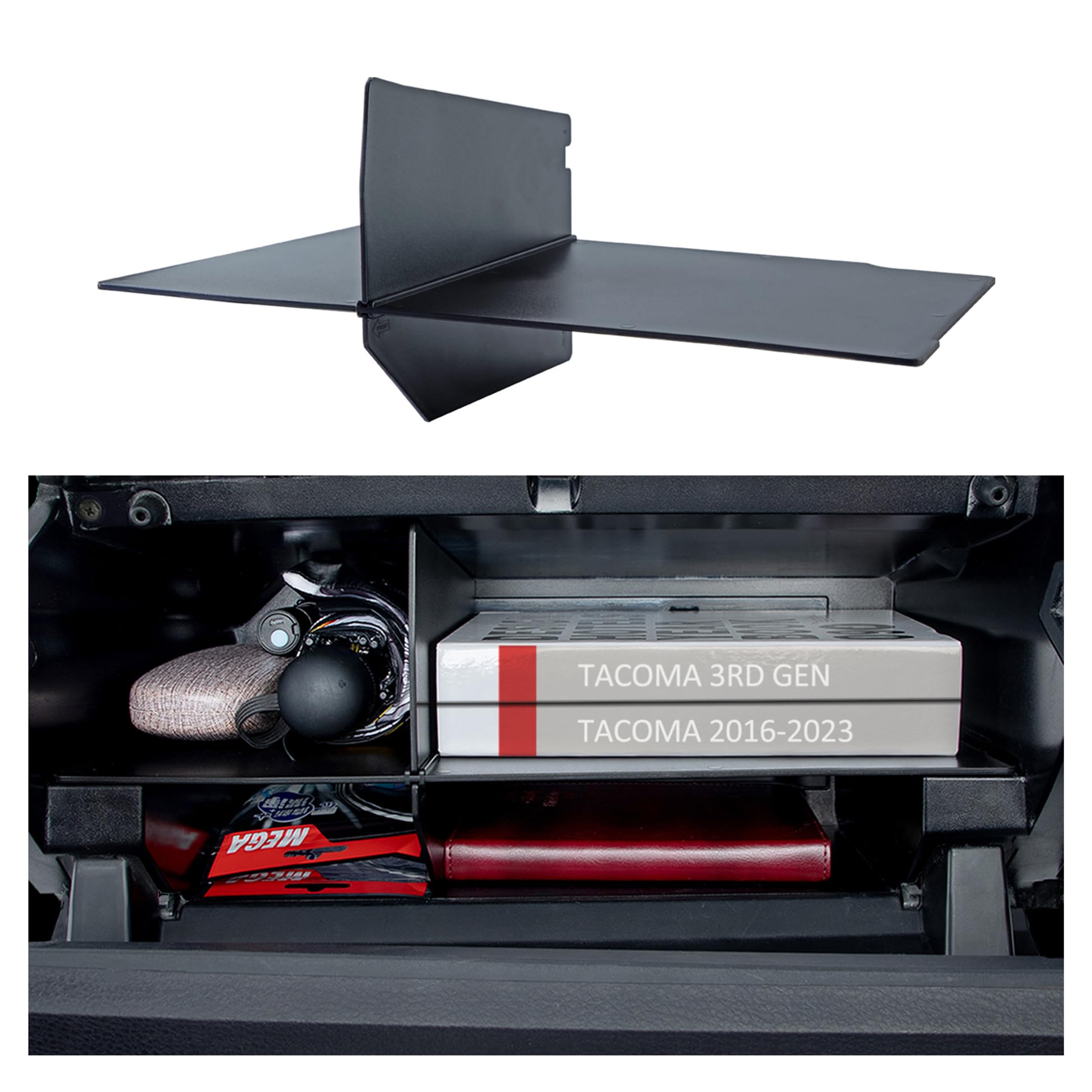Jkcover Compatible With Toyota Tacoma Glove Box Dividers Organizer 2016 2017 2018 2019 2020 2021 2022 2023 Accessories,Insert Bo