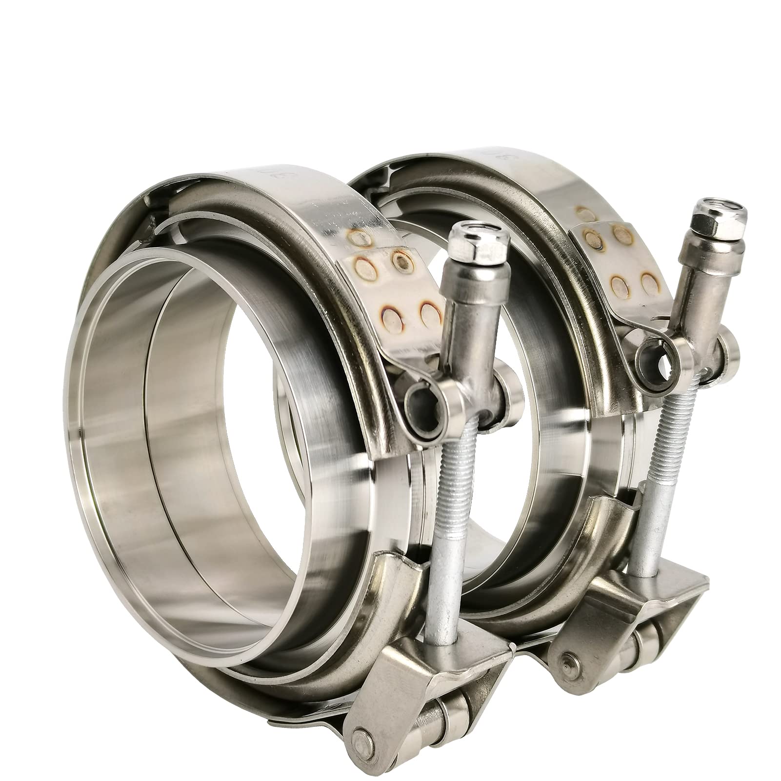 Gaeaauto 2 X 3 Inch Quick Release V Band Clamp With Male Female Flanges 304 Stainless Steel For Turbo Downpipes, 2 Pack