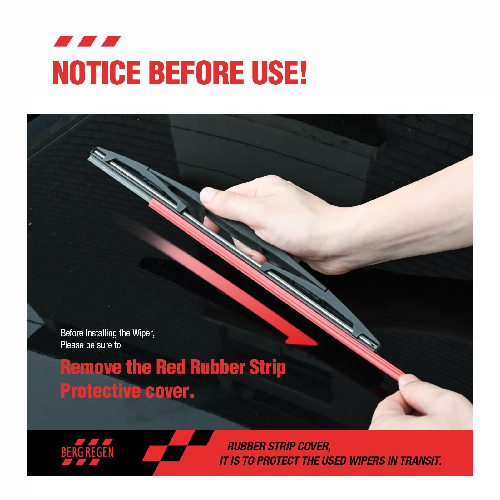 Berg Regen Rear Wiper Blade 8 Inch (8-A) Replacement For Toyota Prius C 2019 2018 2017 2016 2015 2014 2013 2012 /Lexus Ct200H 20