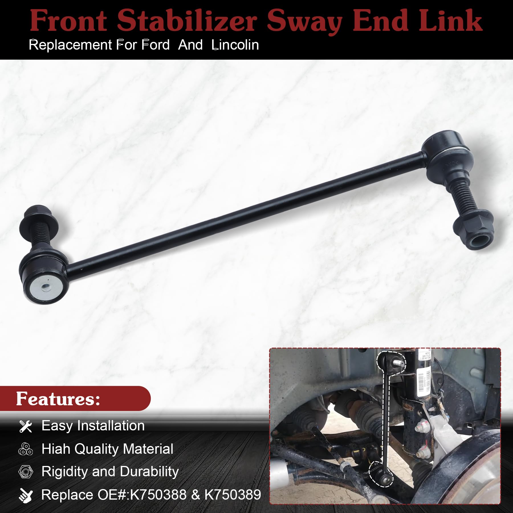 Stiueoav K750388 K750389 Sway Bar Link - Front Stabilizer End Link Compatible With 2010-2017 Ford Flex?2010-2017 Ford Taurus?201