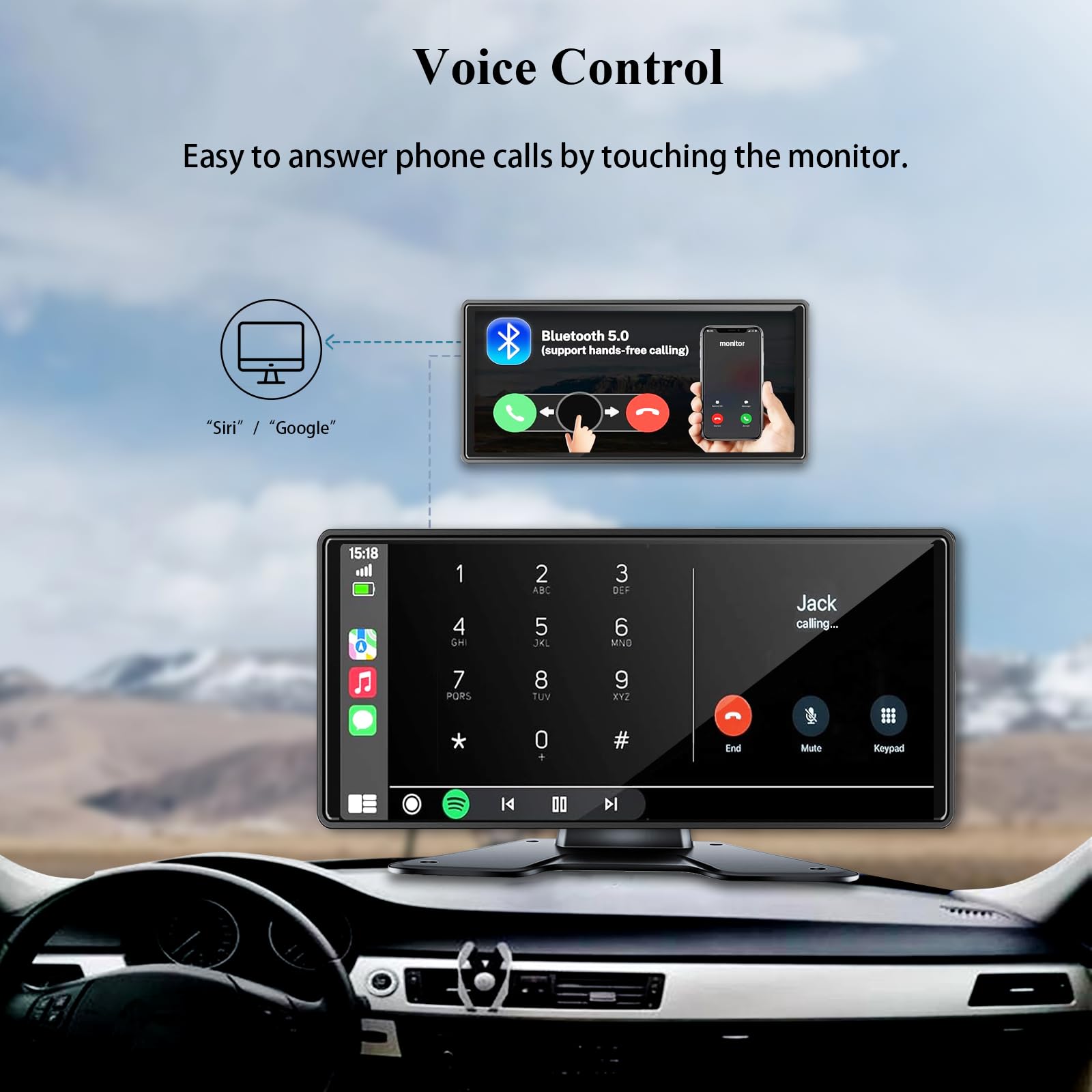 LASTBUS RV Backup Camera System - 10.36" Touch Quad Split Monitor, 4 Wired Cameras, 1080P, Night Vision, Waterproof, Model L-10.36BSD, Black