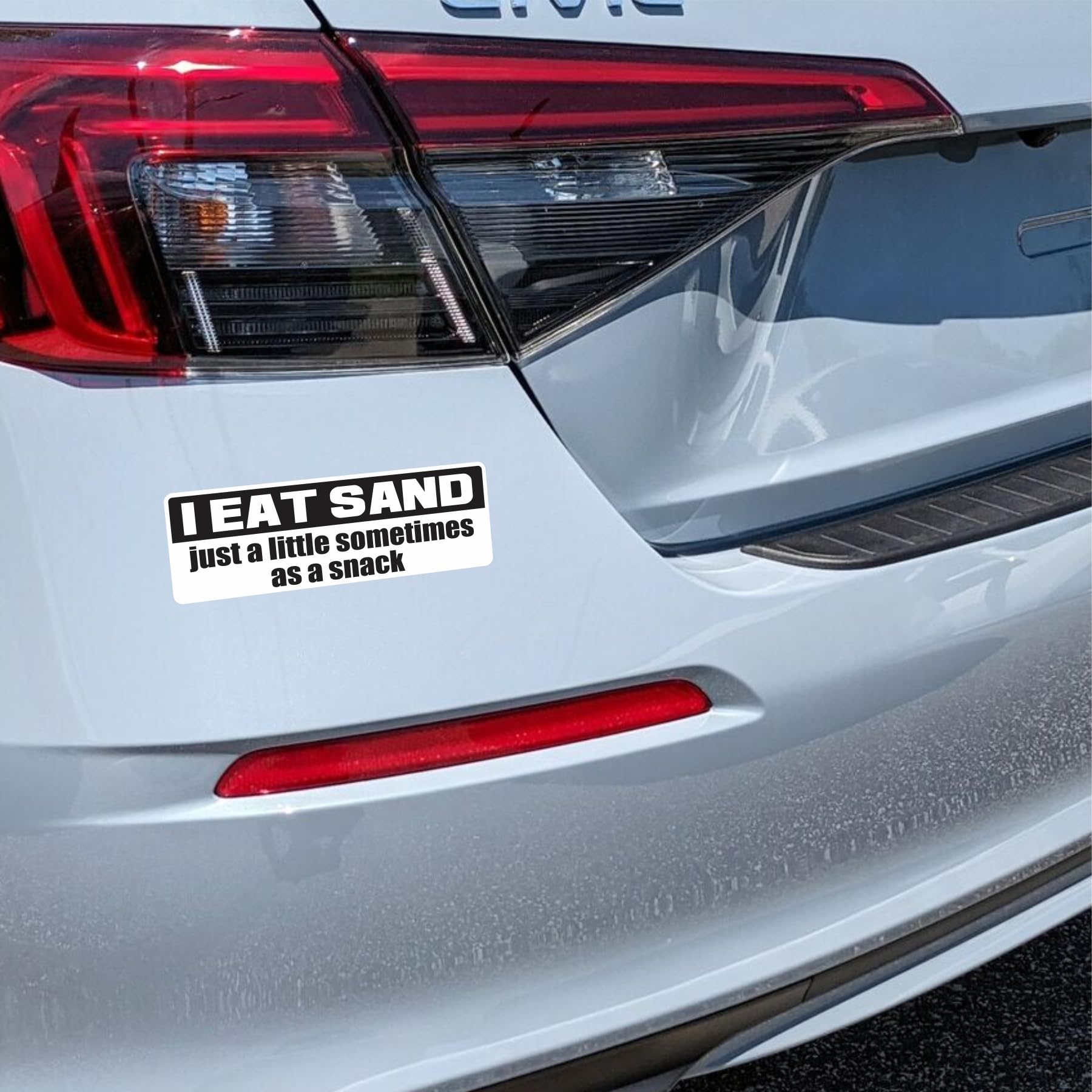 2 Pieces - I Eat Sand! Just A Little Sometimes As A Snack! Funny Meme Bumper Sticker Car Vehicle Vinyl Decal Gen Z