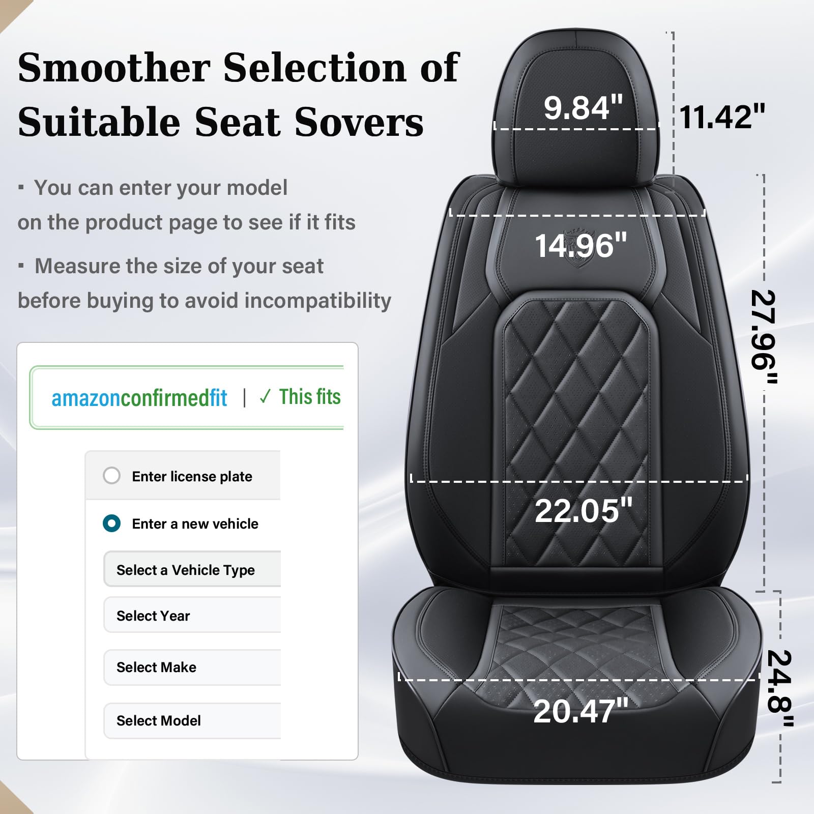 Coverado Car Seat Covers, Front Seat Cover, 2 Pack Waterproof Seat Covers For Cars, Luxury Faux Leather Car Seat Cushions, Car S