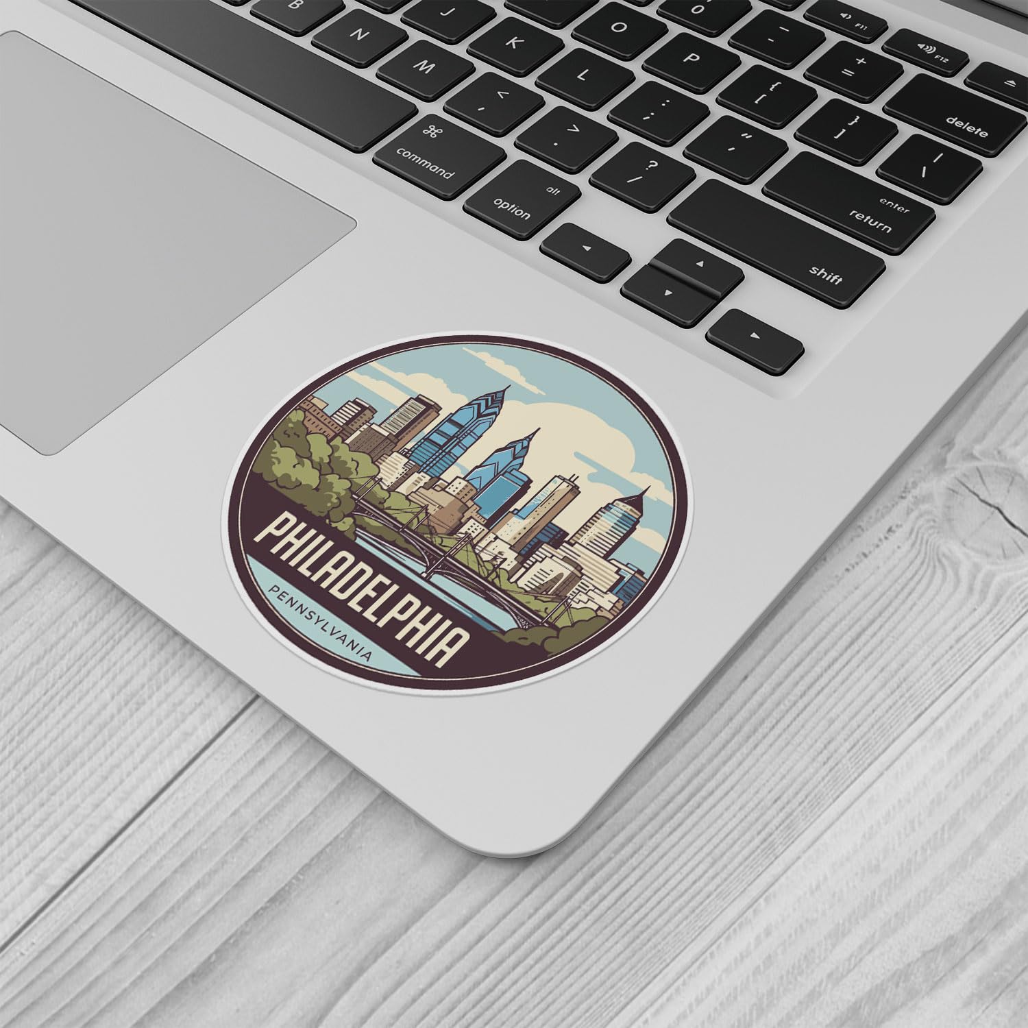 Philadelphia City Sticker - Waterproof Vinyl Decal for Car Bumper, Laptop, Water Bottle, Wall, and Window, Size - 5'' Longer Sid