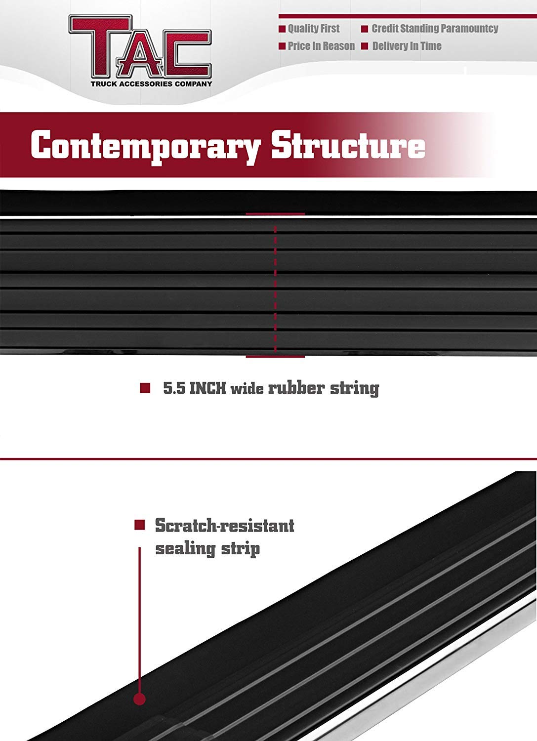 Tac Running Boards Fit 2014-2019 Toyota Highlander (No Drilling/Cutting Required) Aluminum Black Side Steps Nerf Bars Rock Panel Off Road Exterior Accessories (2 Pieces Running Boards)