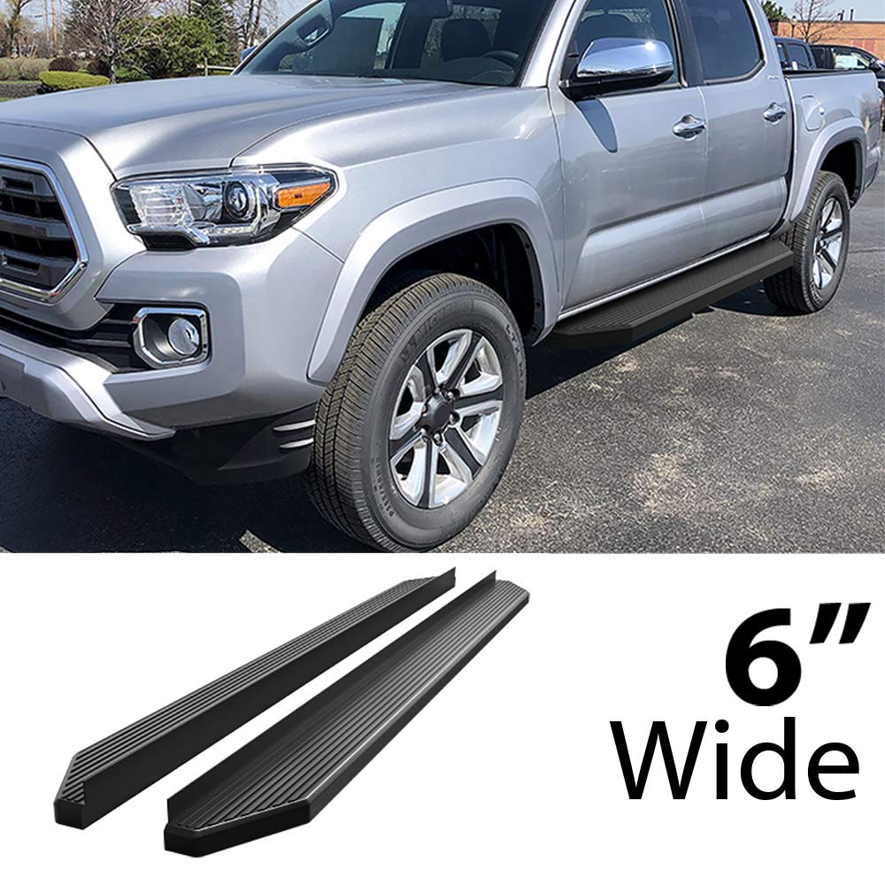 Hd Ridez Flat Style Board 6' Black Compatible With Toyota Tacoma 2005-2023 Double Crew Cab (Nerf Bar Side Steps Side Bars)