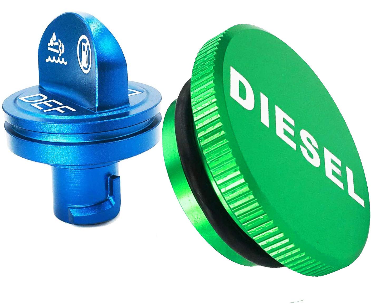 Aluminum Fuel Cap,Diesel Fuel Cap With Strong Magnet And Non-Magnetic Blue Def Cap-For 2013-2018 Dodge Ram, Diesel Trucks 1500 2