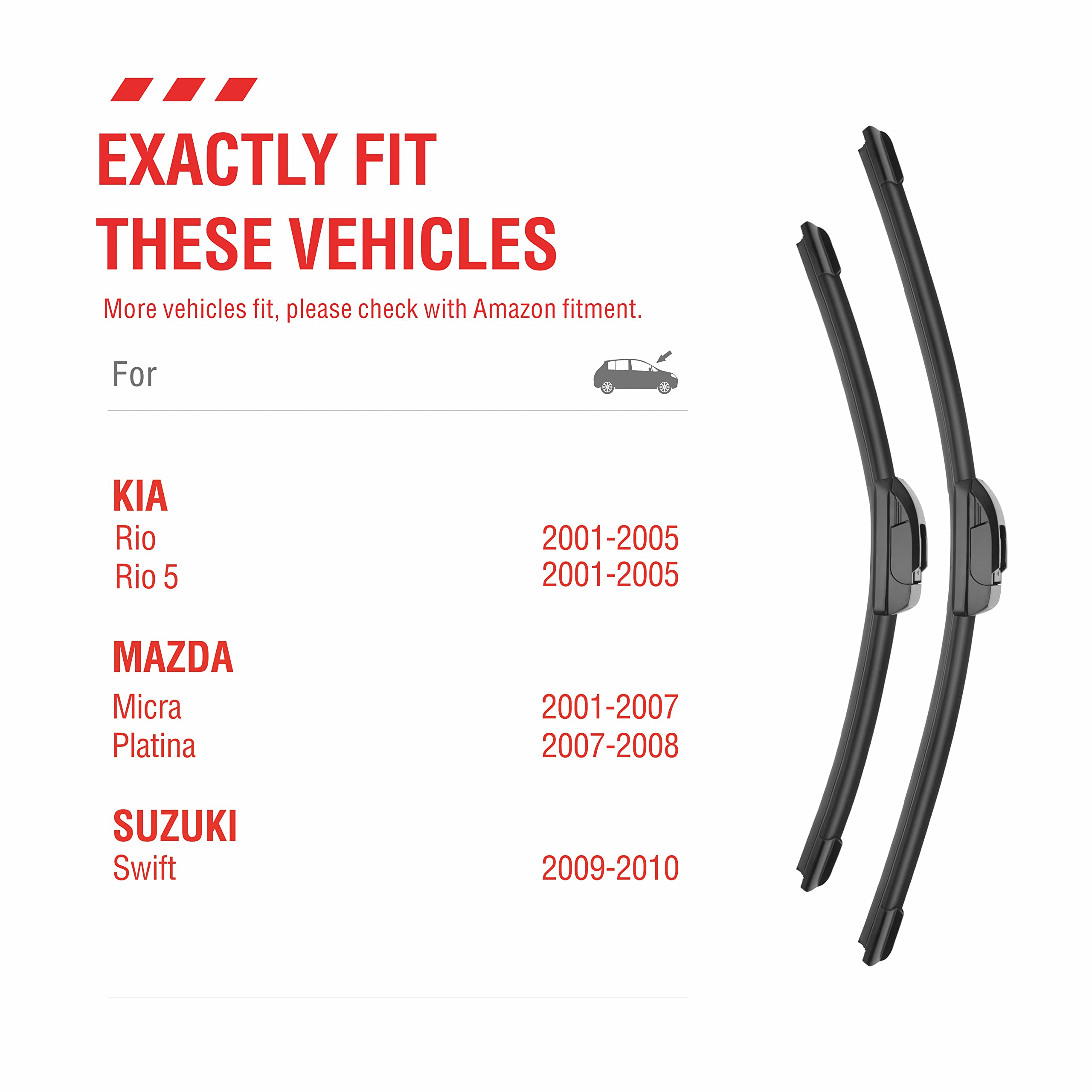 Oem Quality Performance Premium Wiper Blades 21 18,All-Season Auto Replacement Windshield Wiper Blades,Fit Pontiac Vibe 2003-200