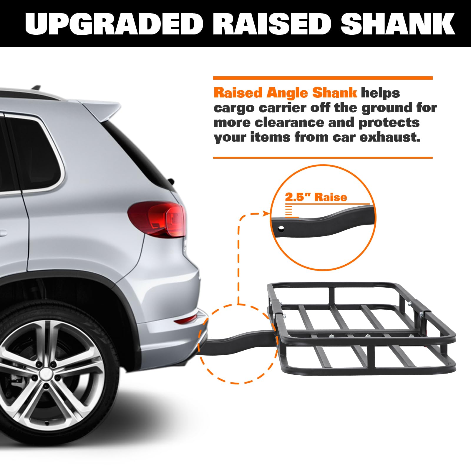 Weize Hitch Cargo Carrier For Suv, Truck - 53X19 Inches, 500Lb Capacity, With Waterproof Bag, Net, Strap, Tightener, Powder Coat