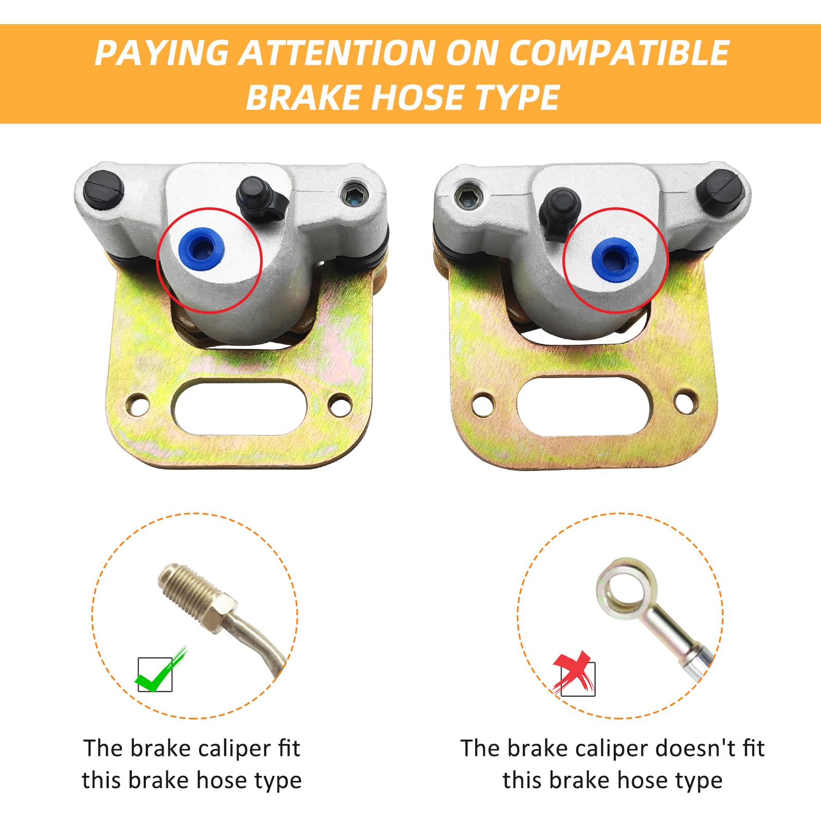 M MATI Front Left Right Brake Caliper Assembly for Polaris ATV Big Boss 350L/400L/500 6X6 Magnum 425 4X4 Sportsman 400 500 Trail