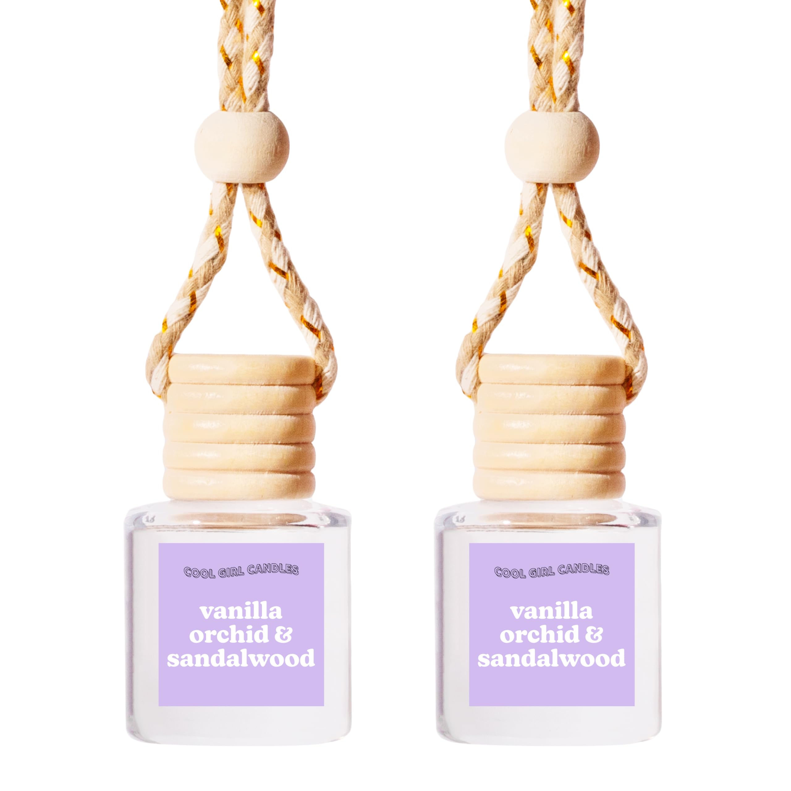 Coolgirlcandles Vanilla Orchid Sandalwood Car Hanging Fragrance Oil Diffuser Car Air Freshener Diffuser For Essential Oils, Scen