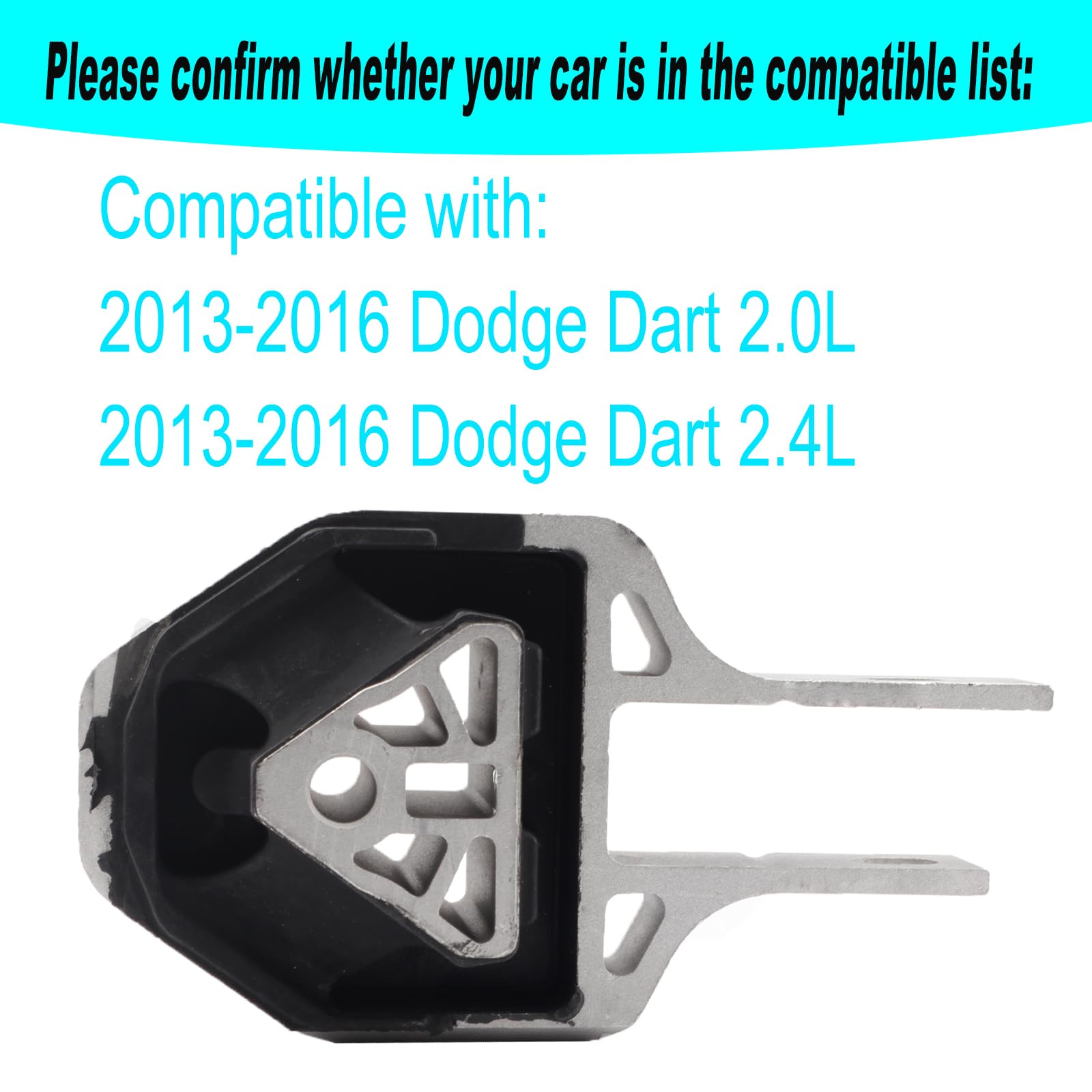 sherxibo Rear Torque Strut Mount for 2013-2016 Dodge Dart 2.0L 2.4L, Metal, A5690, Replacement for 3338,