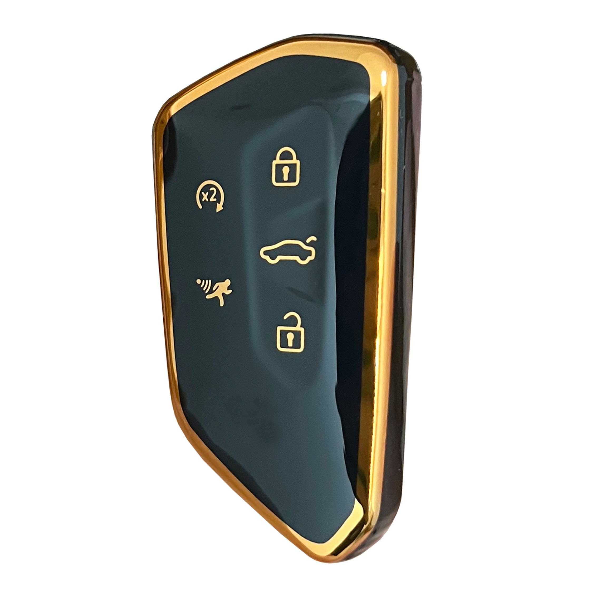 WENHENI for VW Volkswagen Key Fob Cover Key Fob Shell With KeyChain Fit for VW ID4 ID3 MK8 Golf GTI Skoda Octavia Smart Key (Gol