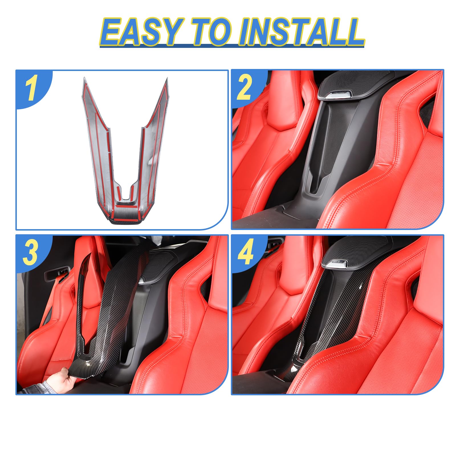 Carbon Fiber Pattern Phone Charger Cover Compatible With Chevrolet Corvette C8 2020-2023, Armrest Box Wireless Charging Cover Trim, Interior Center Armrest Accessories 1Pcs (Carbon Fiber Pattern)