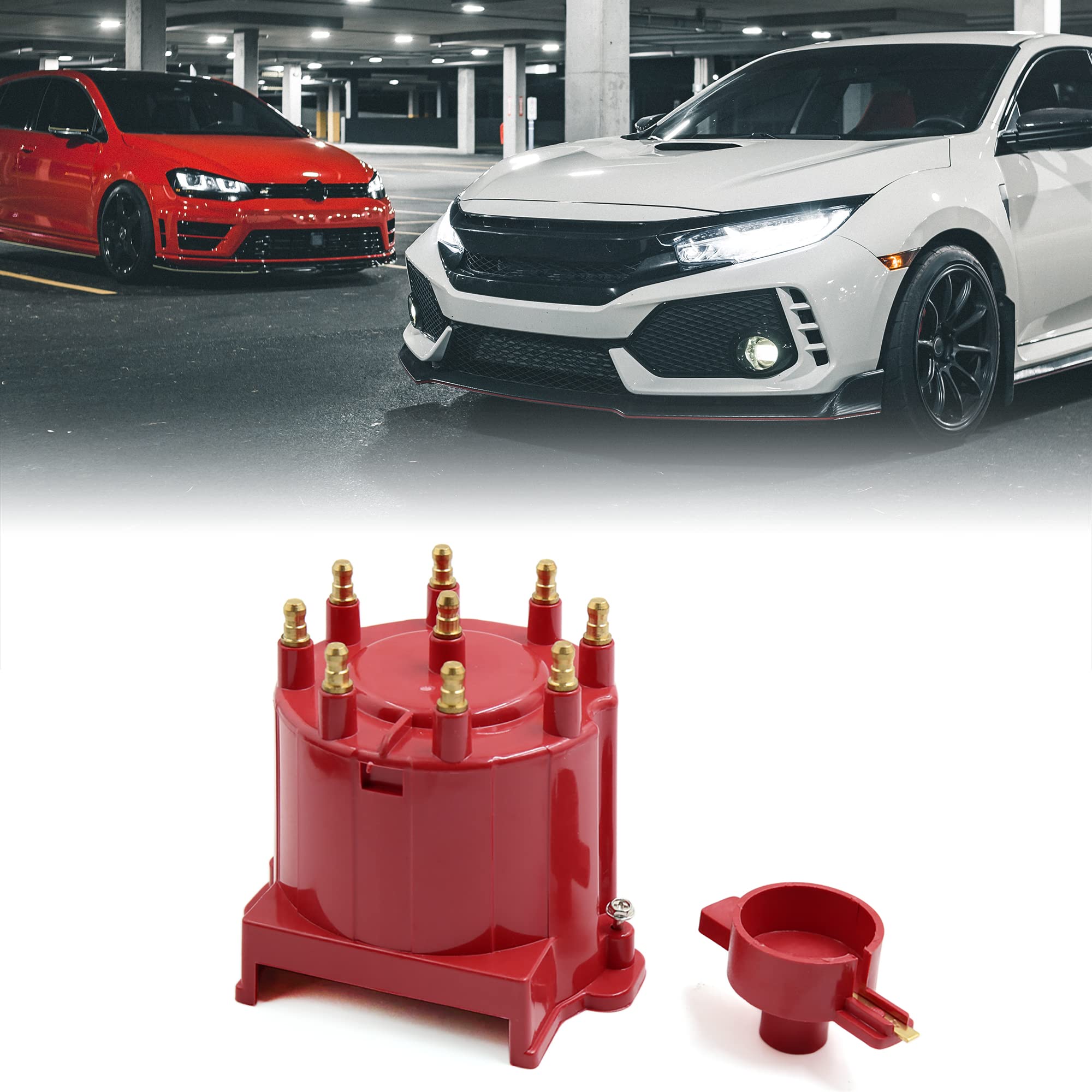 Uxcell 8406 Car Ignition Distributor Cap And Rotor Kit External Coil For Chevrolet Suburban C1500 C2500 C3500 For Gmc K1500 Jimm
