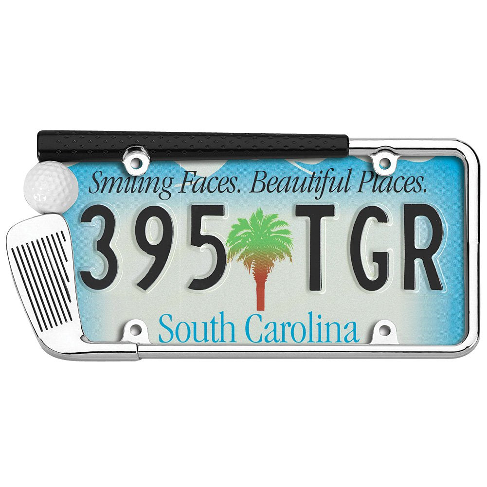 Rock Tamers Cruiser Accessories 19509 Golf Club License Plate Frame - Chrome/Painted, Standard