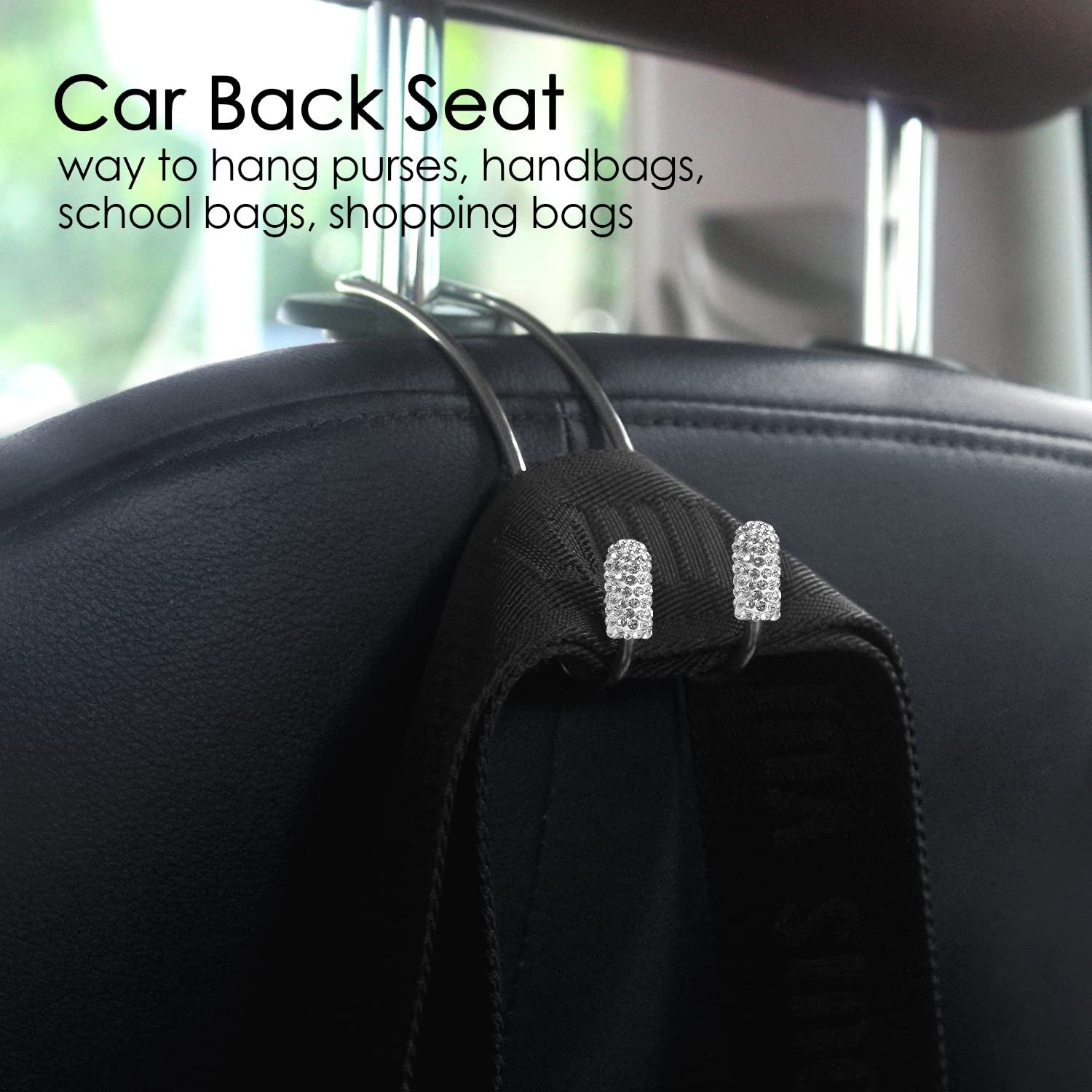 2024 Newest Bling Auto Hooks,Car Hangers Organizer Seat Headrest Hooks,Bag Organizers Rack And Hanger, Heavy-Duty Car Seat Hooks