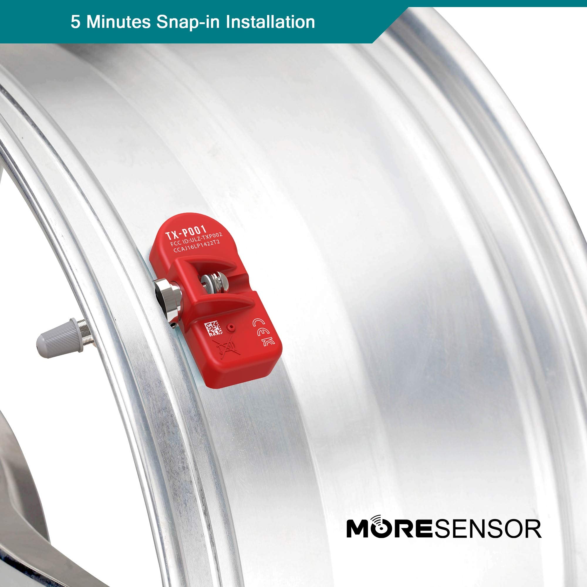 MOBILETRON TPMS Tire Pressure Sensor 4-Pack | 315MHz | Preprogrammed for 200+ Models | Clamp-in | Model CX-S025-4